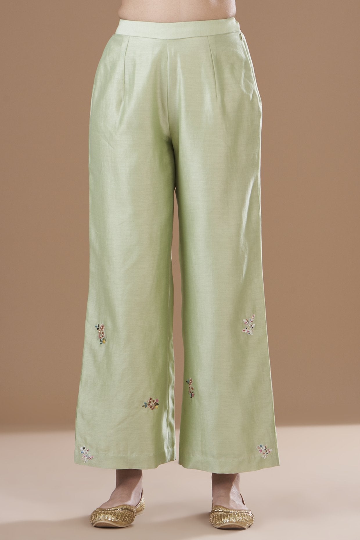 Green Chanderi Kurta Set