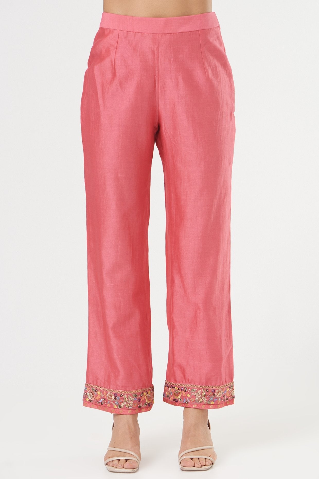 Pink Chanderi Kurta Set