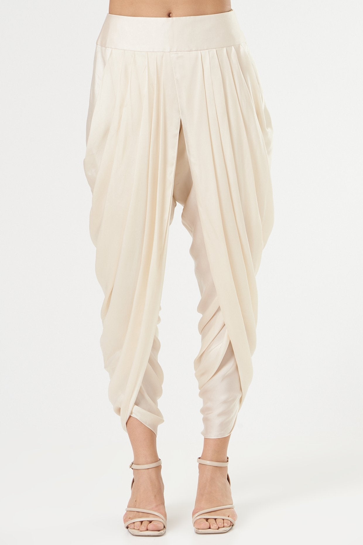 Pink Chanderi High-Low Jacket Set