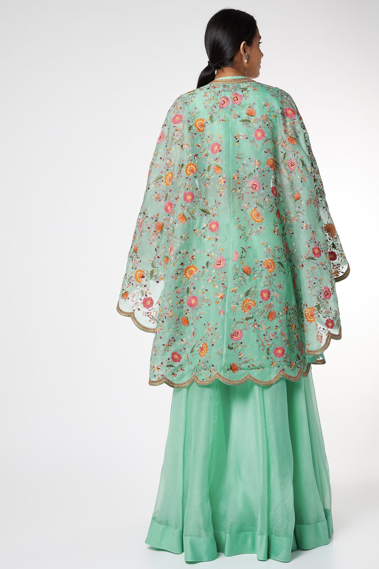 English Blue Embroidered Lehenga Set