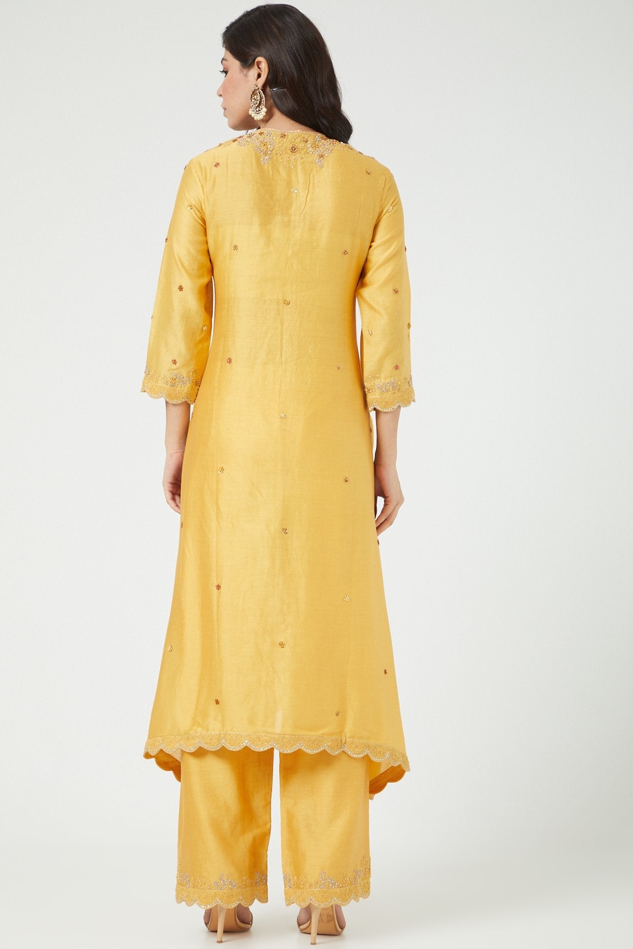 Yellow Embroidered Kurta Set