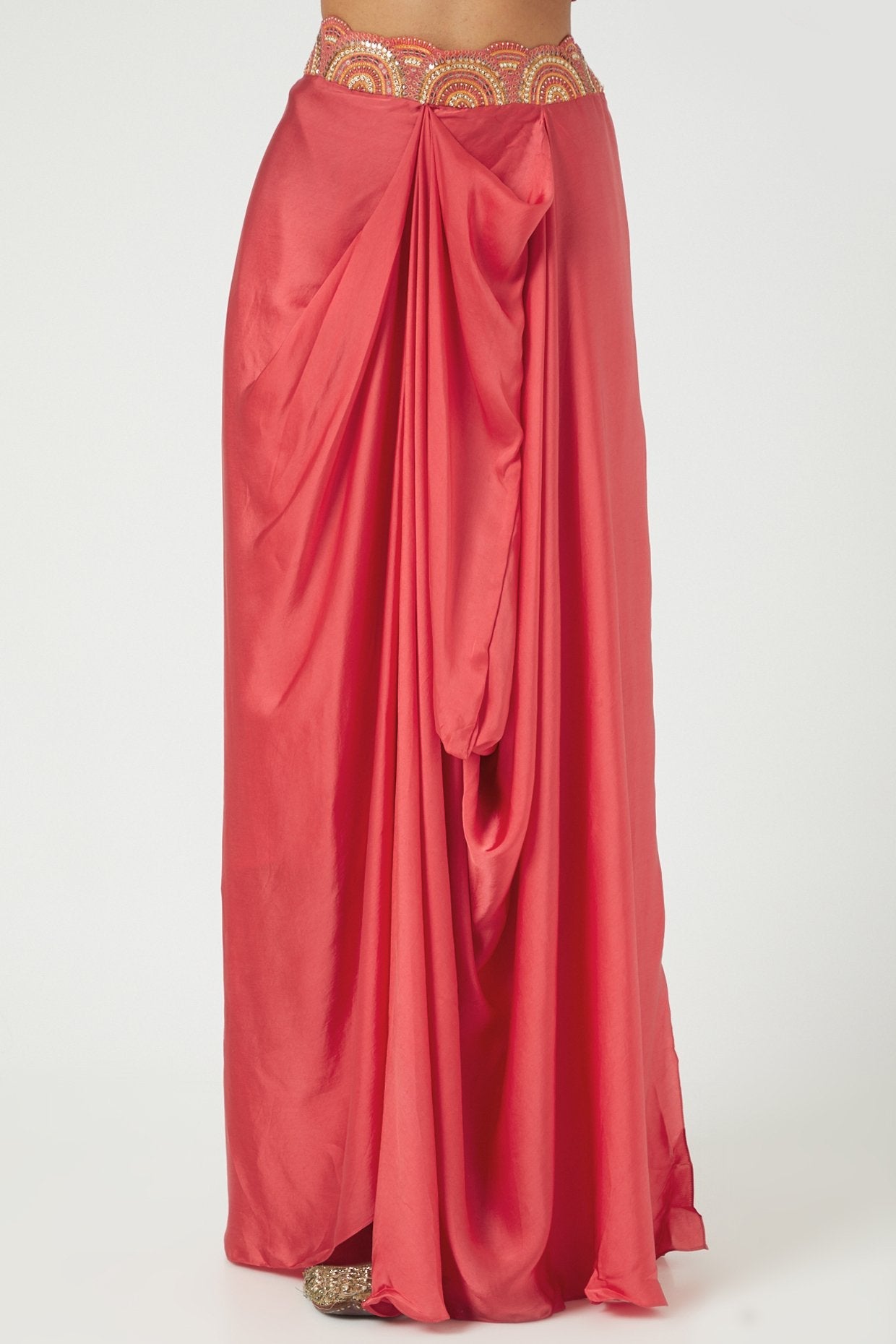 Pink Satin Skirt Set