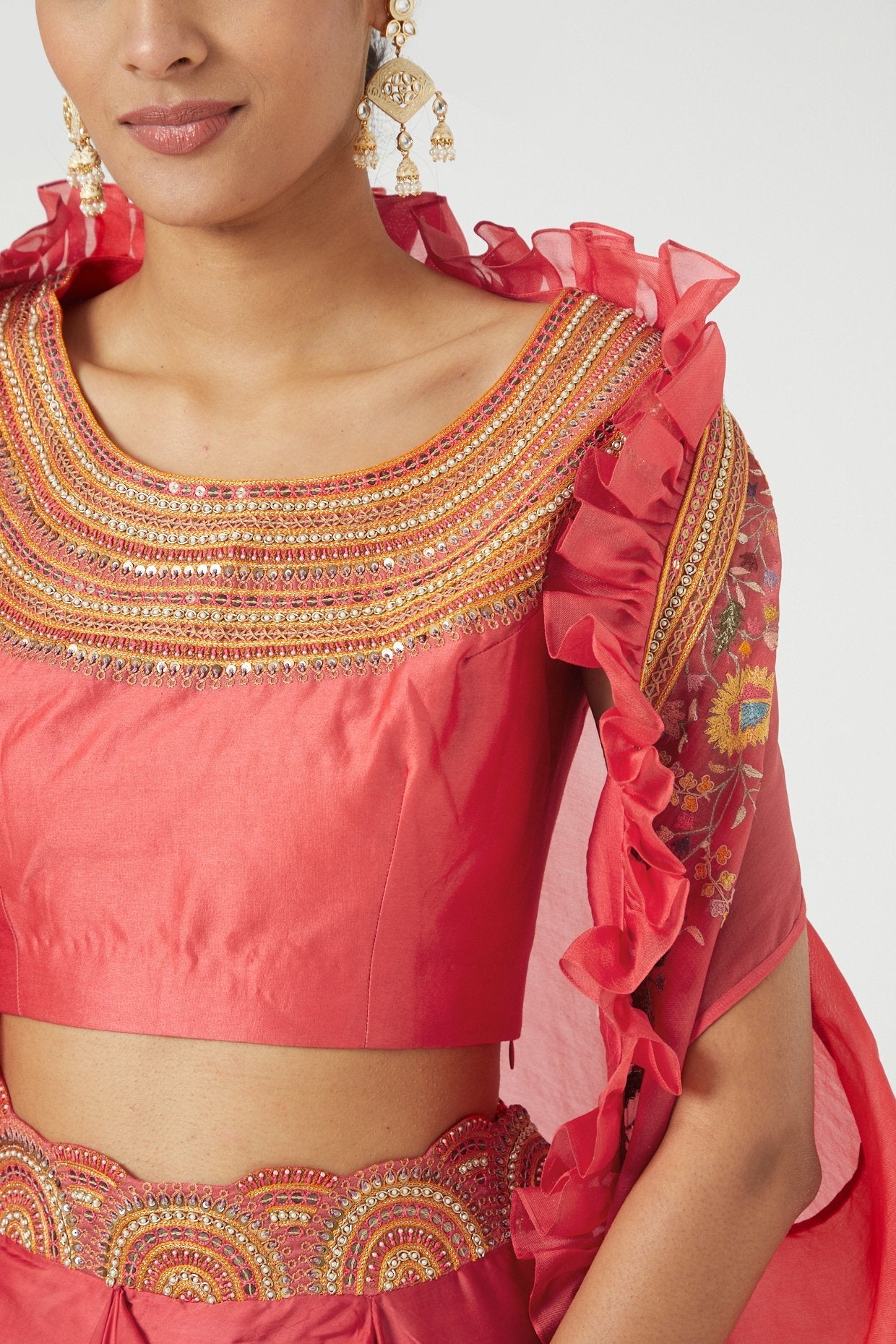 Pink Satin Skirt Set