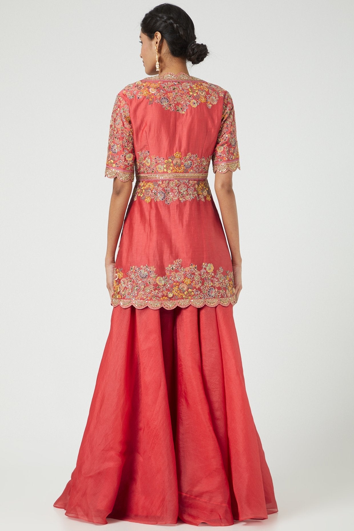 Pink Organza Sharara Set