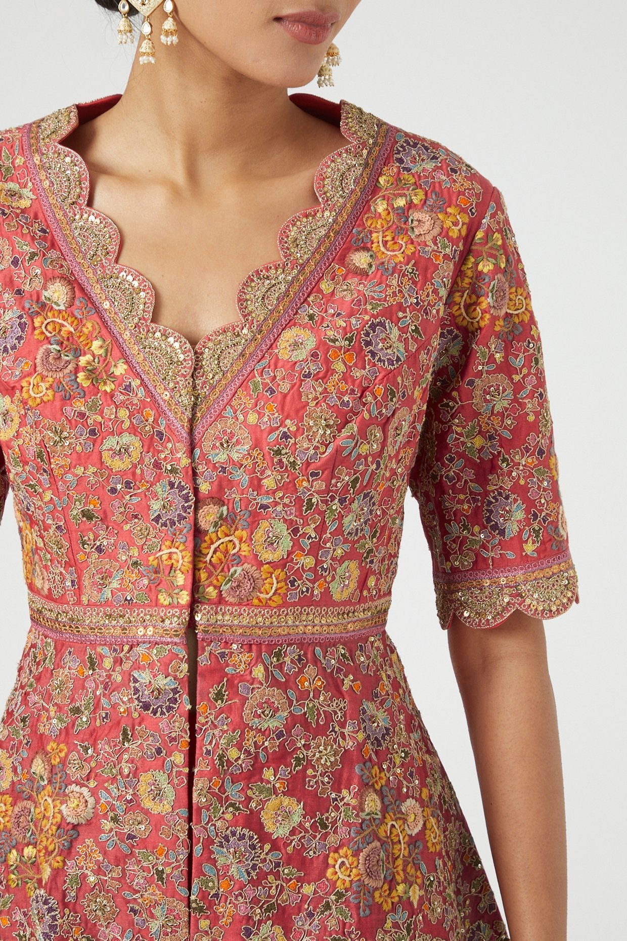 Pink Organza Sharara Set