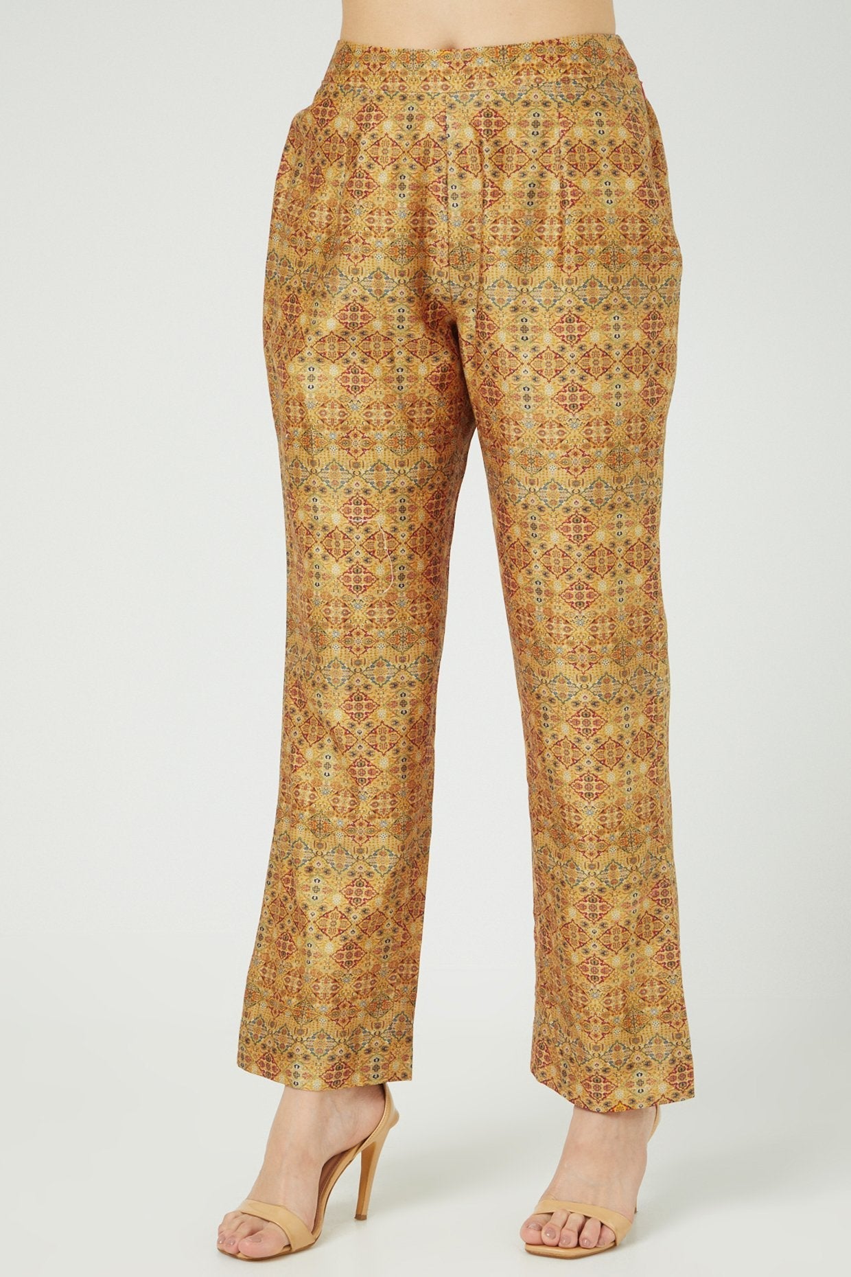 Mustard Printed Kurta Set