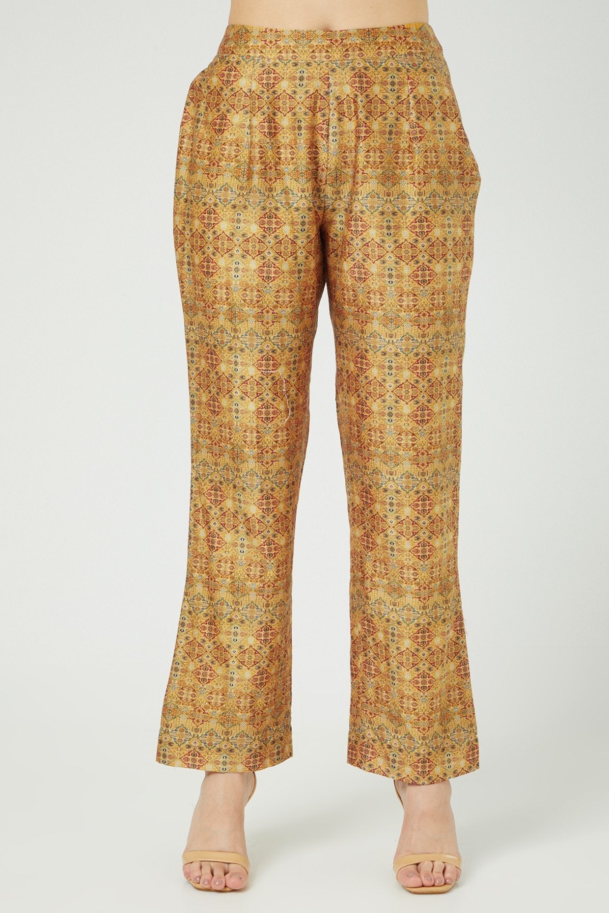 Mustard Printed Cape Set