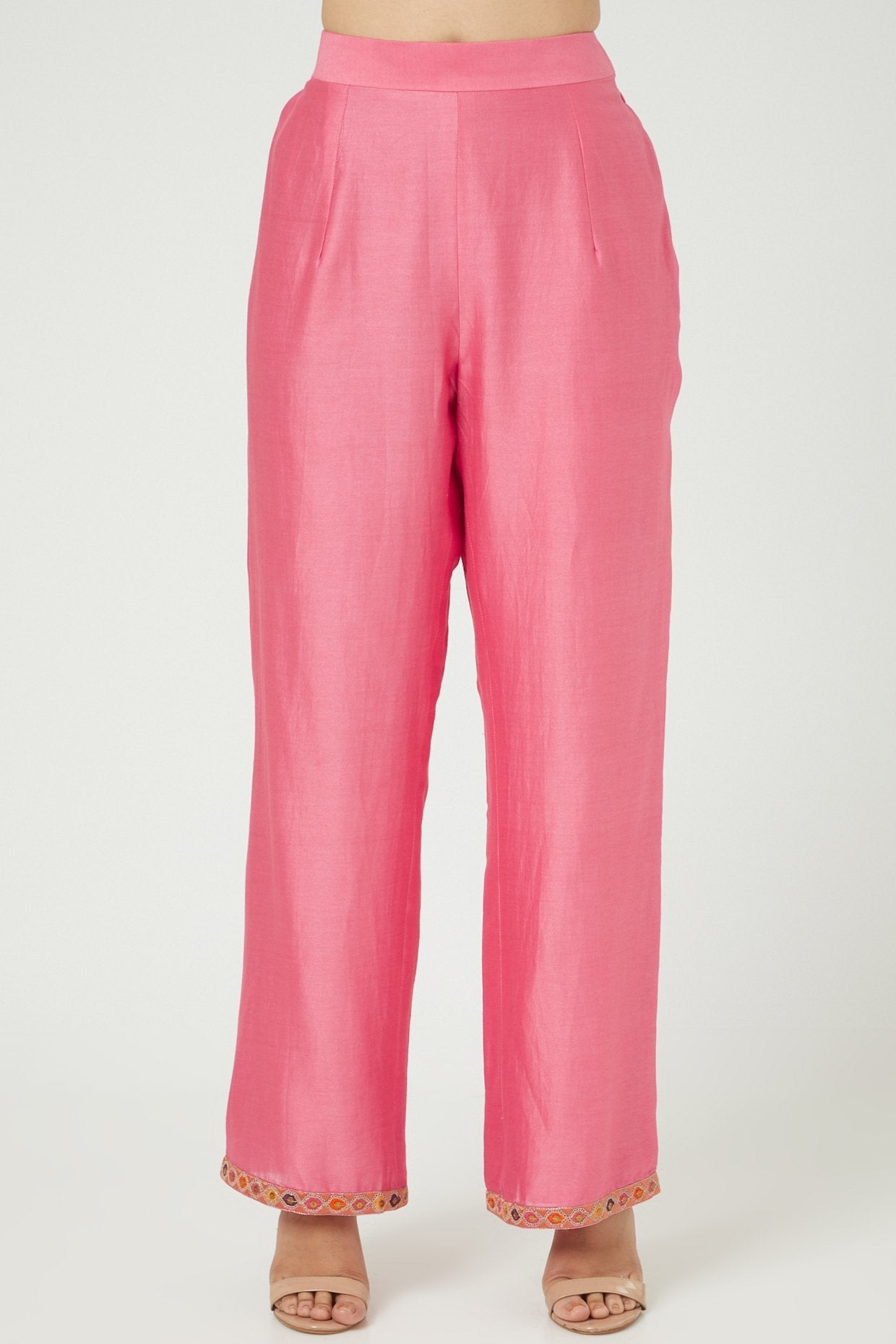 Pink Chanderi Kurta Set