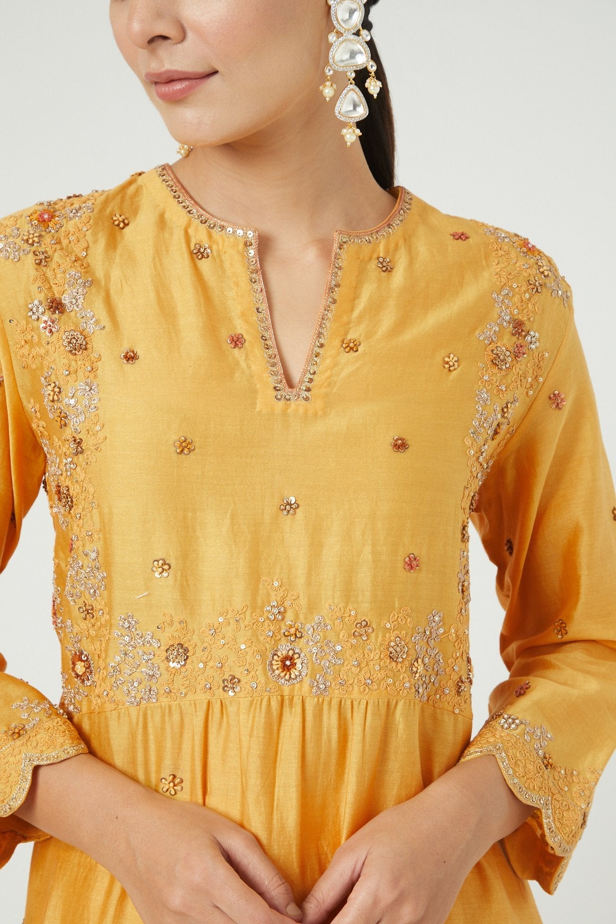 Yellow Embroidered Kurta Set