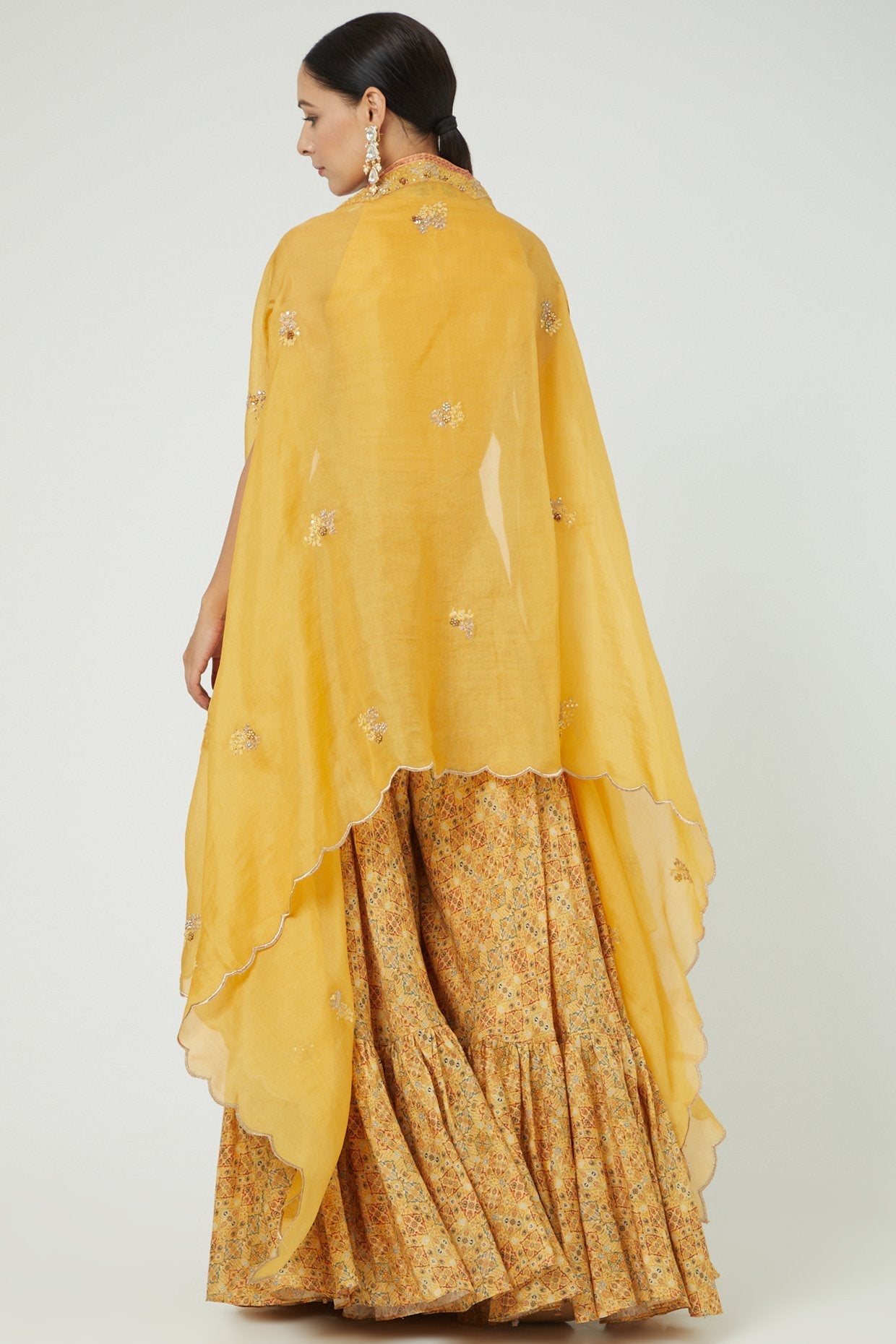 Mustard Printed Sharara Set