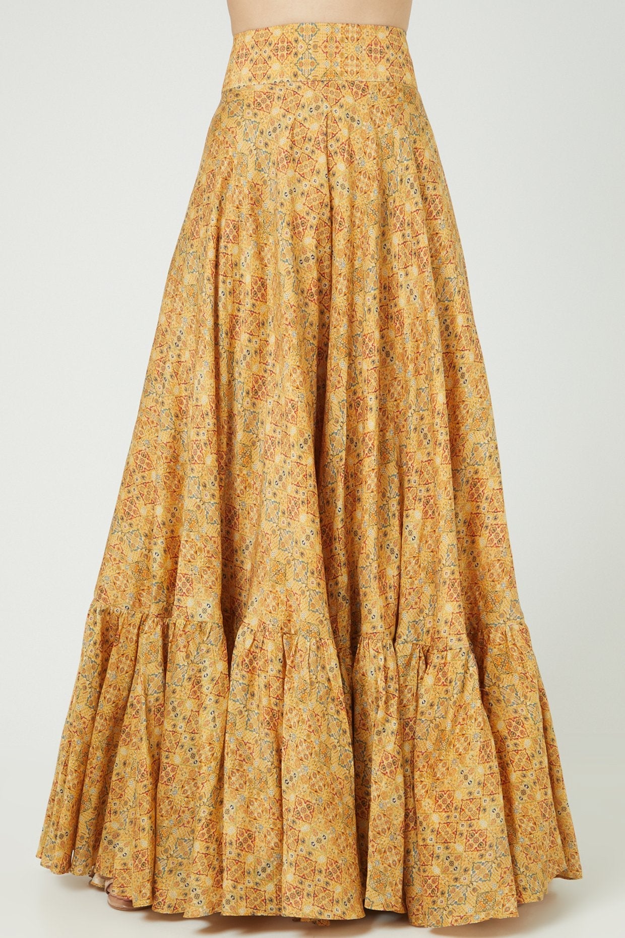 Mustard Printed Sharara Set