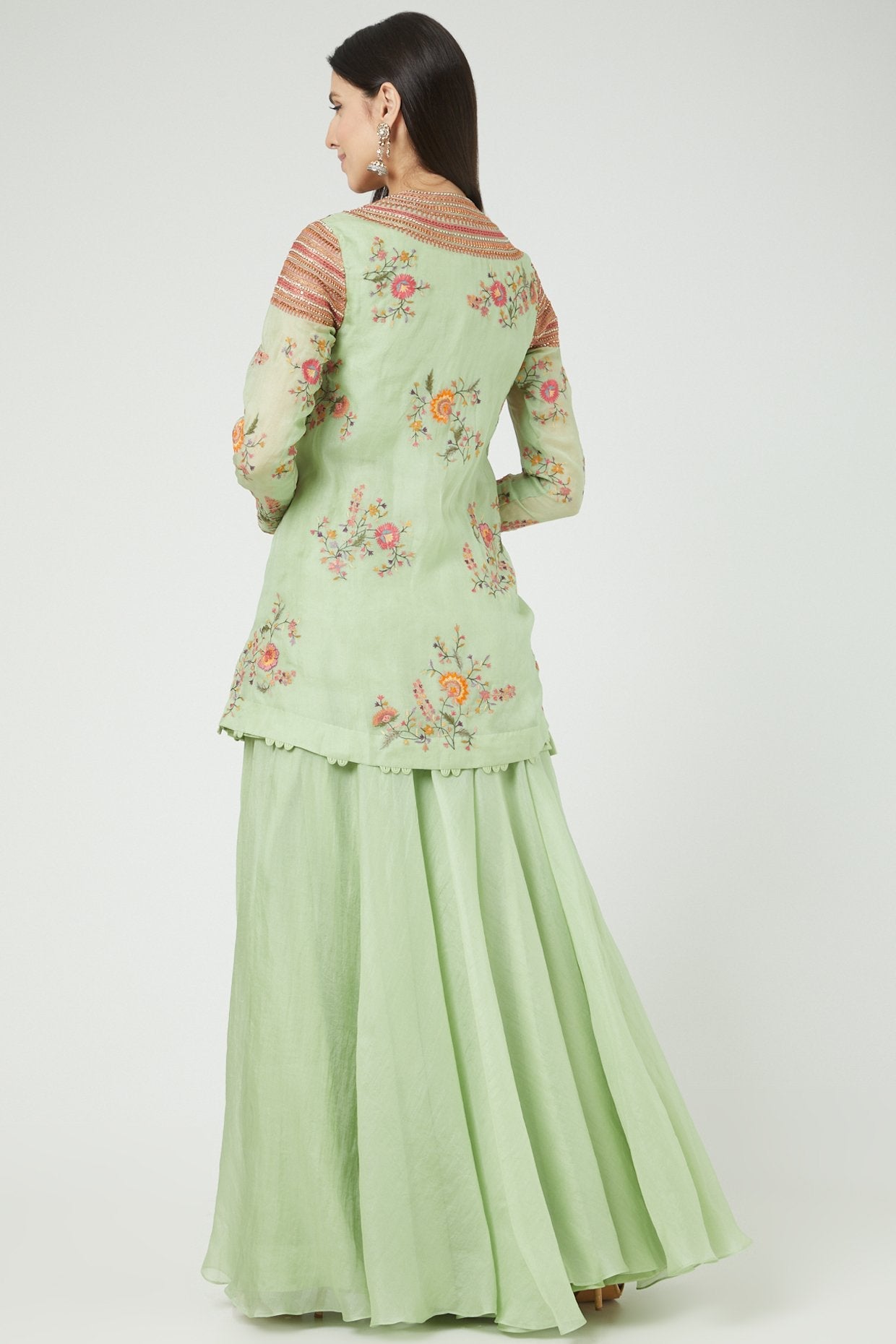 Green Chanderi Silk Sharara Set