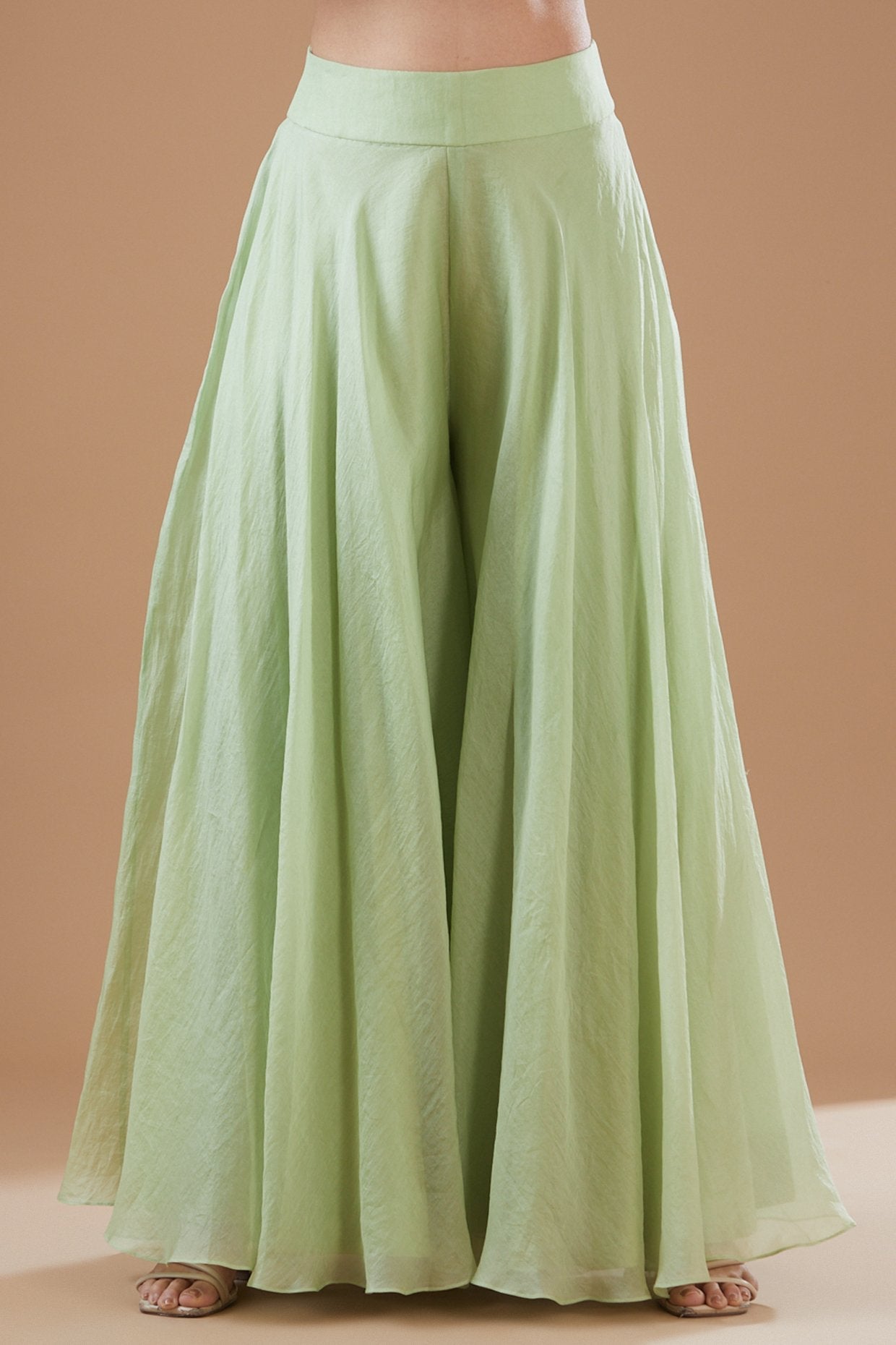 Green Chanderi Silk Sharara Set