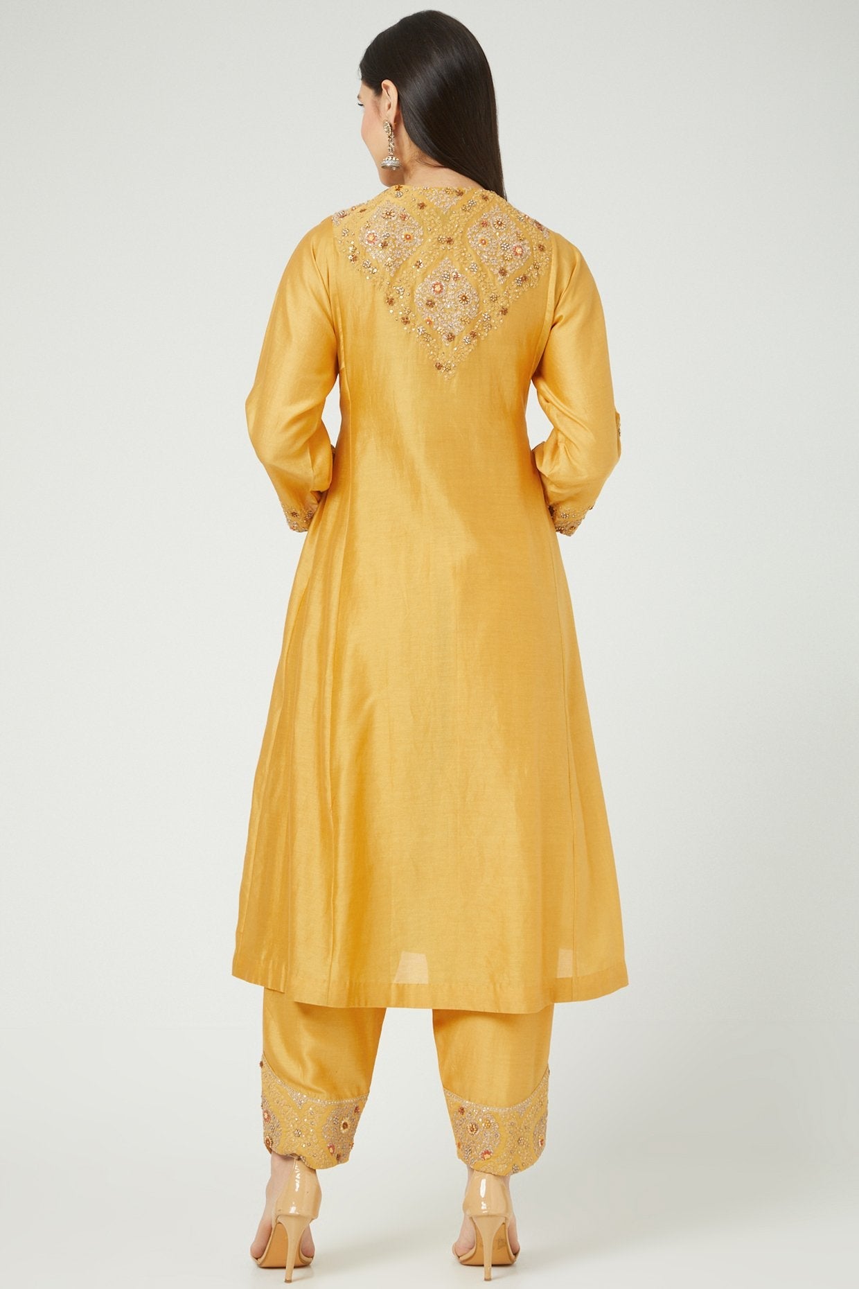 Yellow Kurta Set With Embroidery