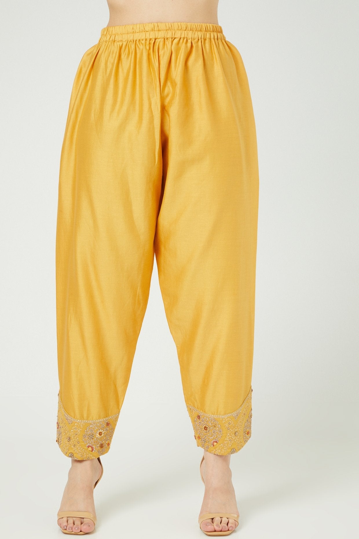 Yellow Kurta Set With Embroidery