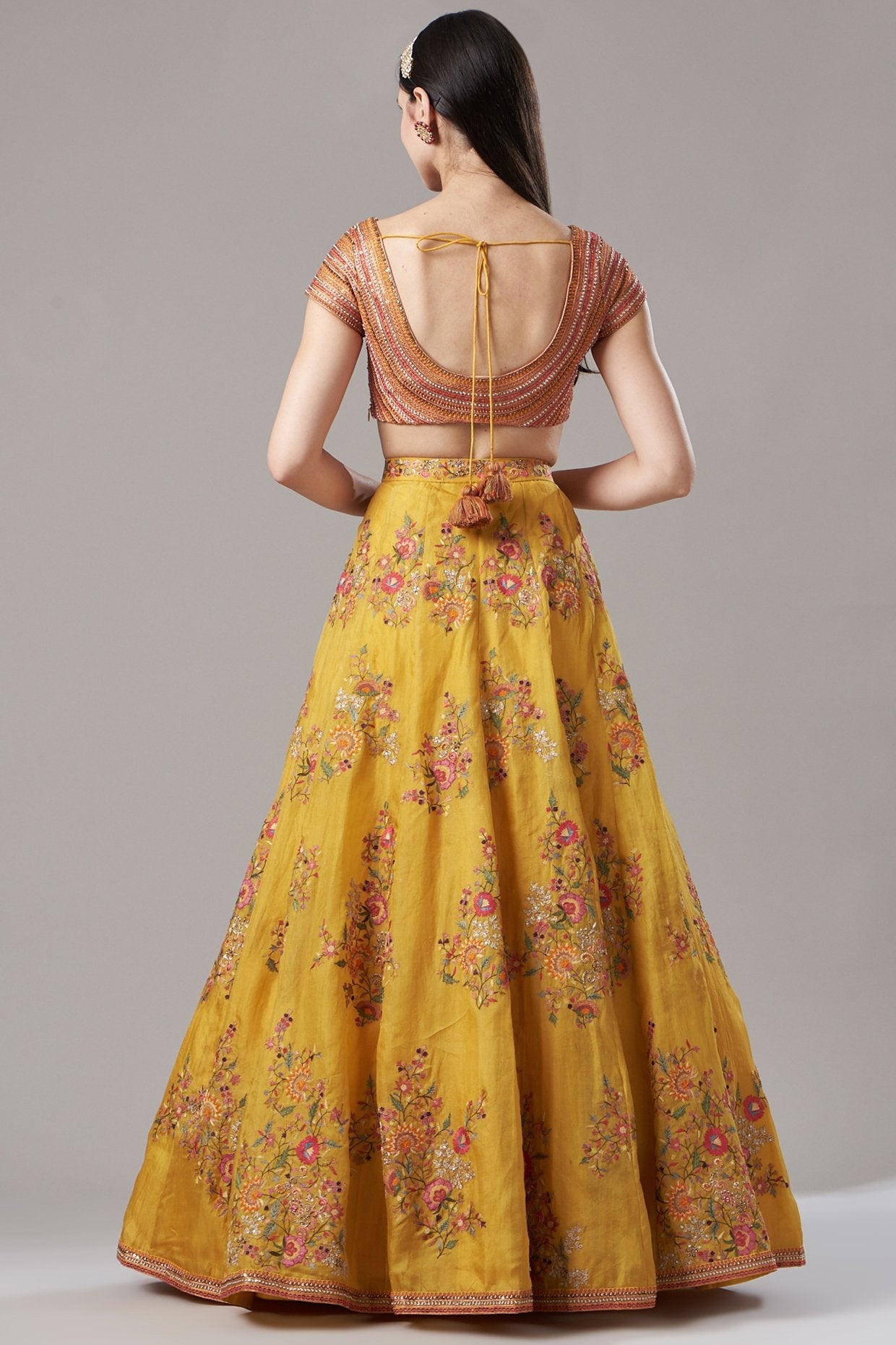 Yellow Embroidered Lehenga Set