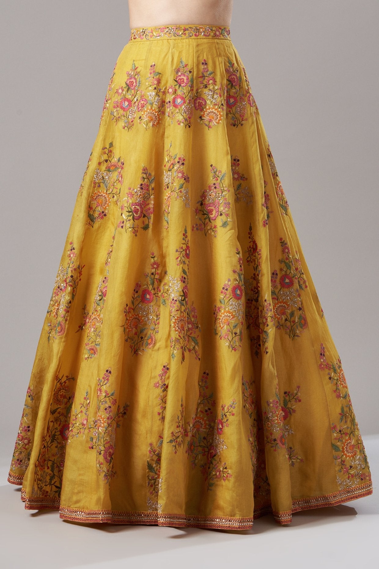 Yellow Embroidered Lehenga Set