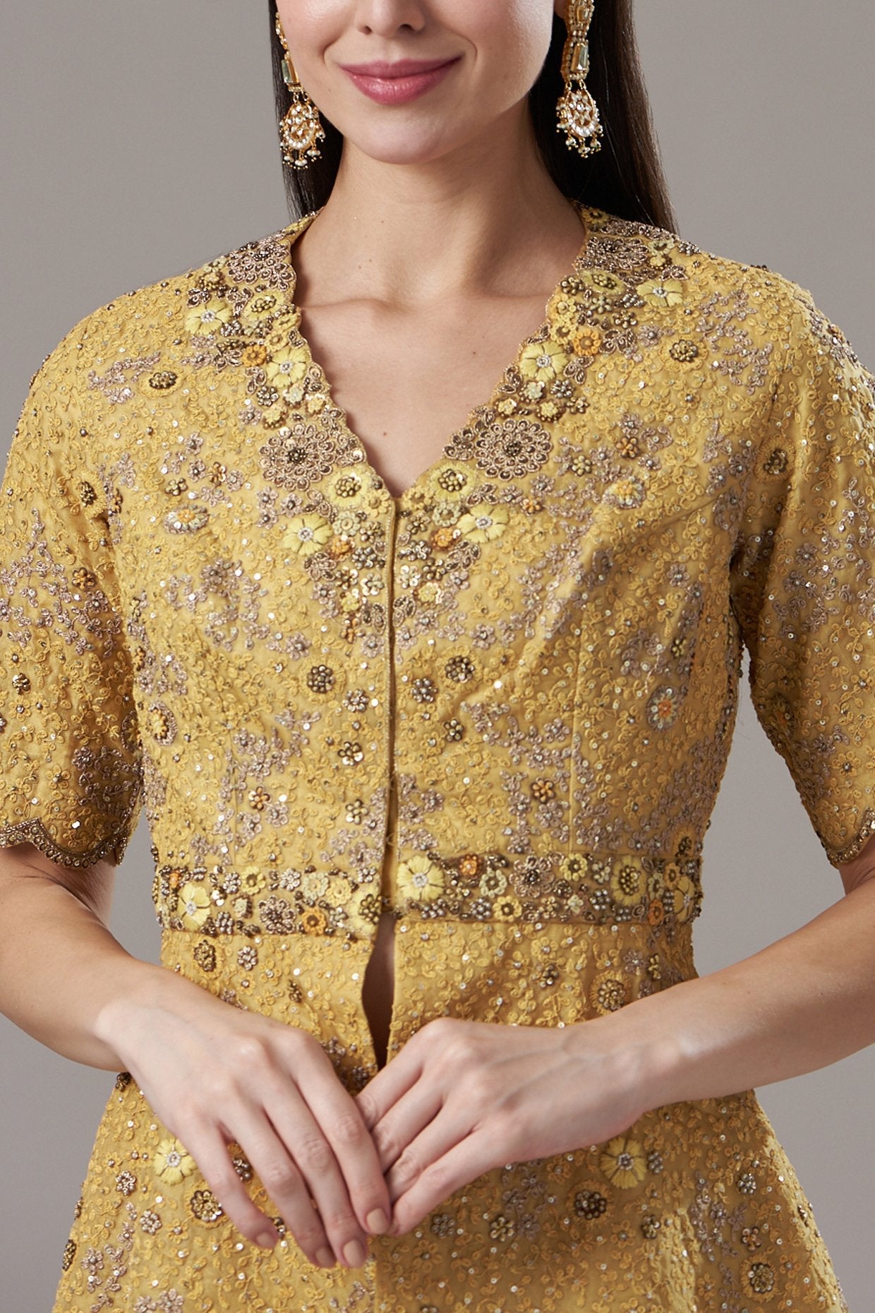 Yellow Organza Sharara Set