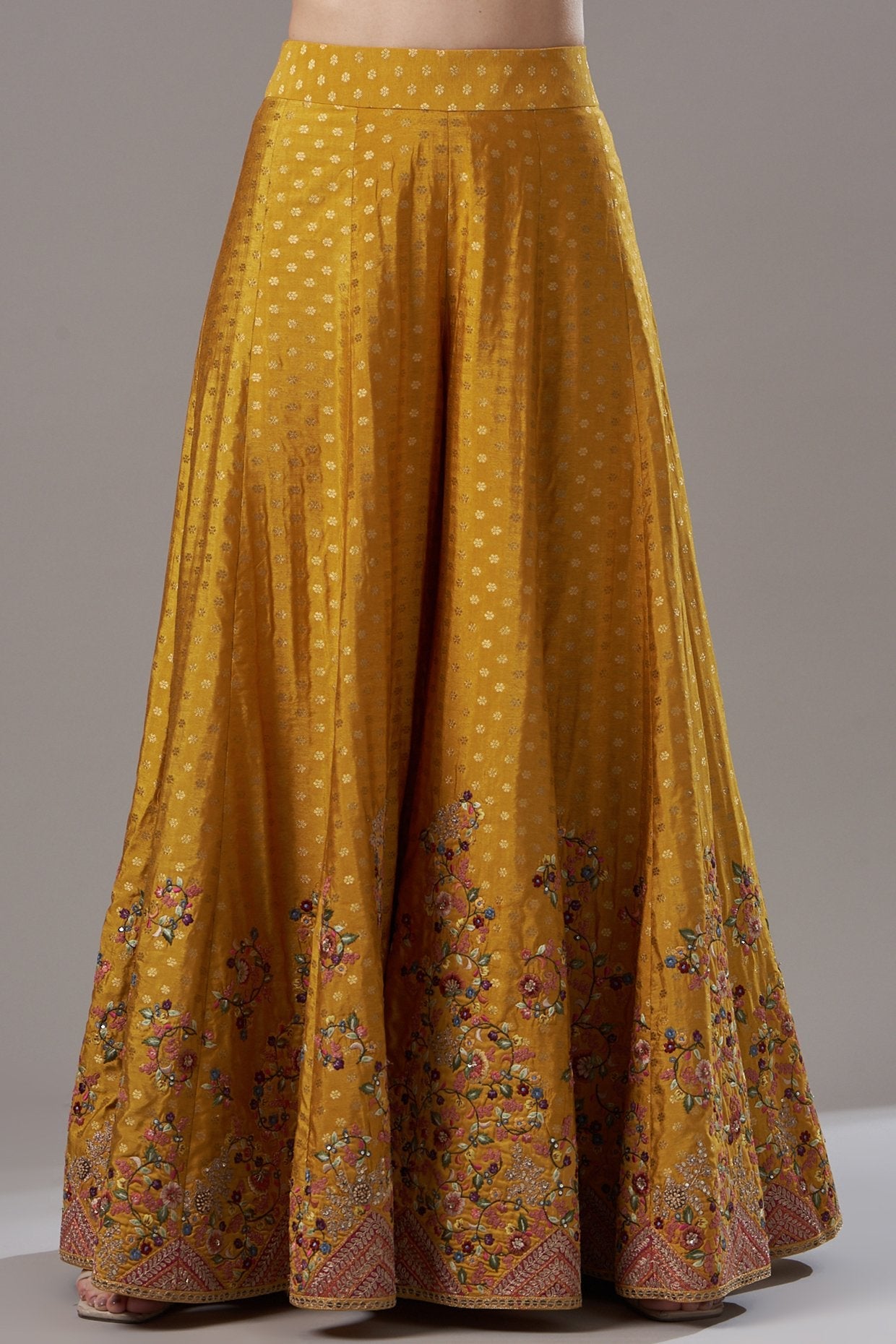 Yellow Embroidered Sharara Set