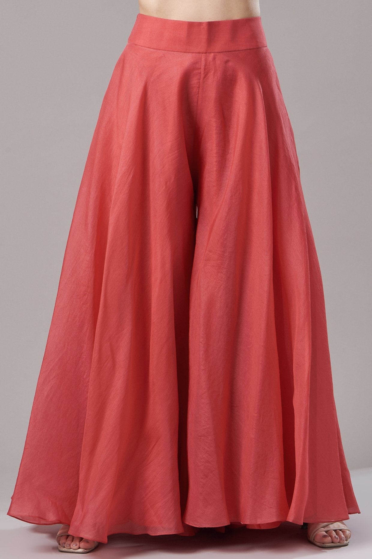 Red Organza Sharara Set