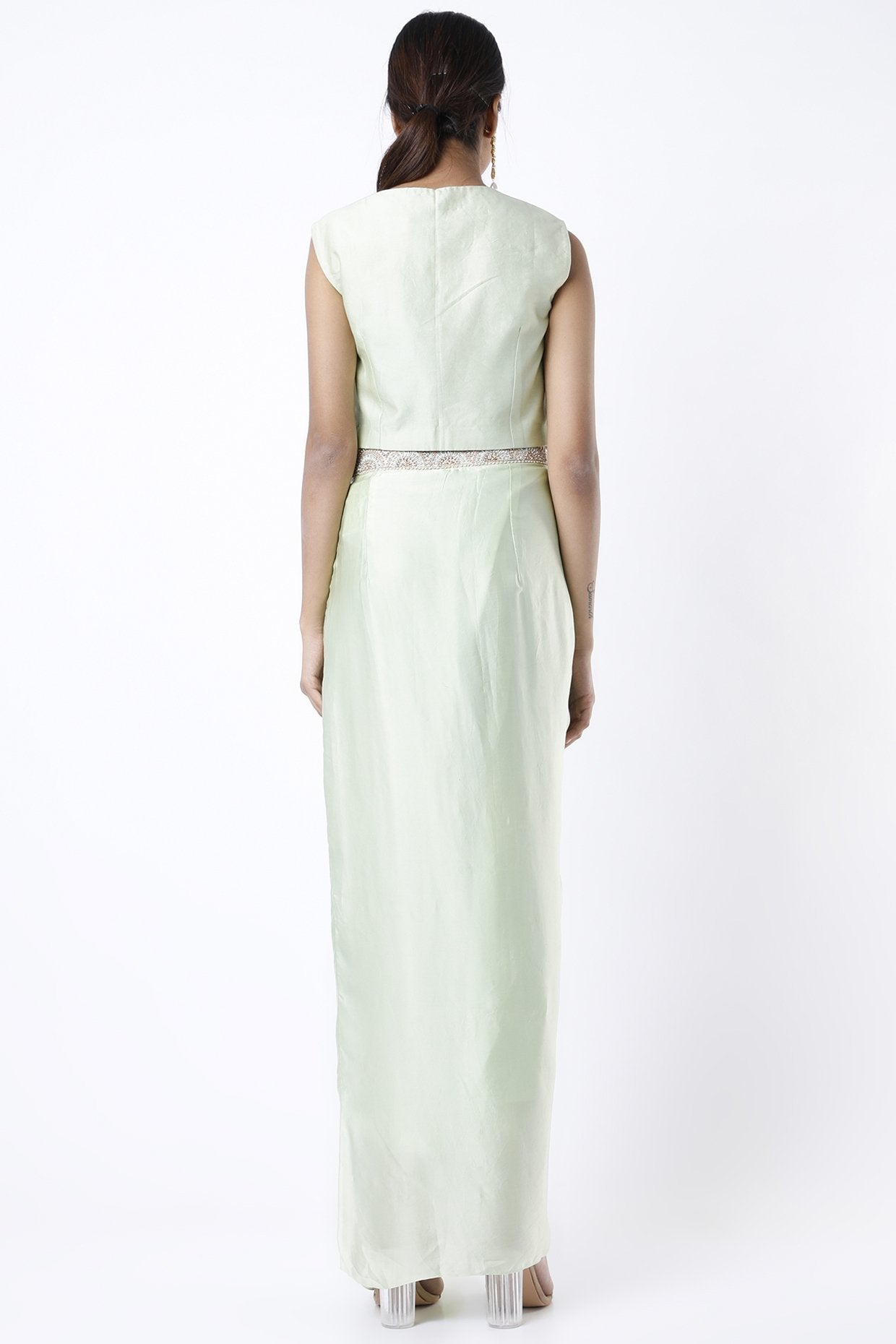 Mint Draped Skirt Set