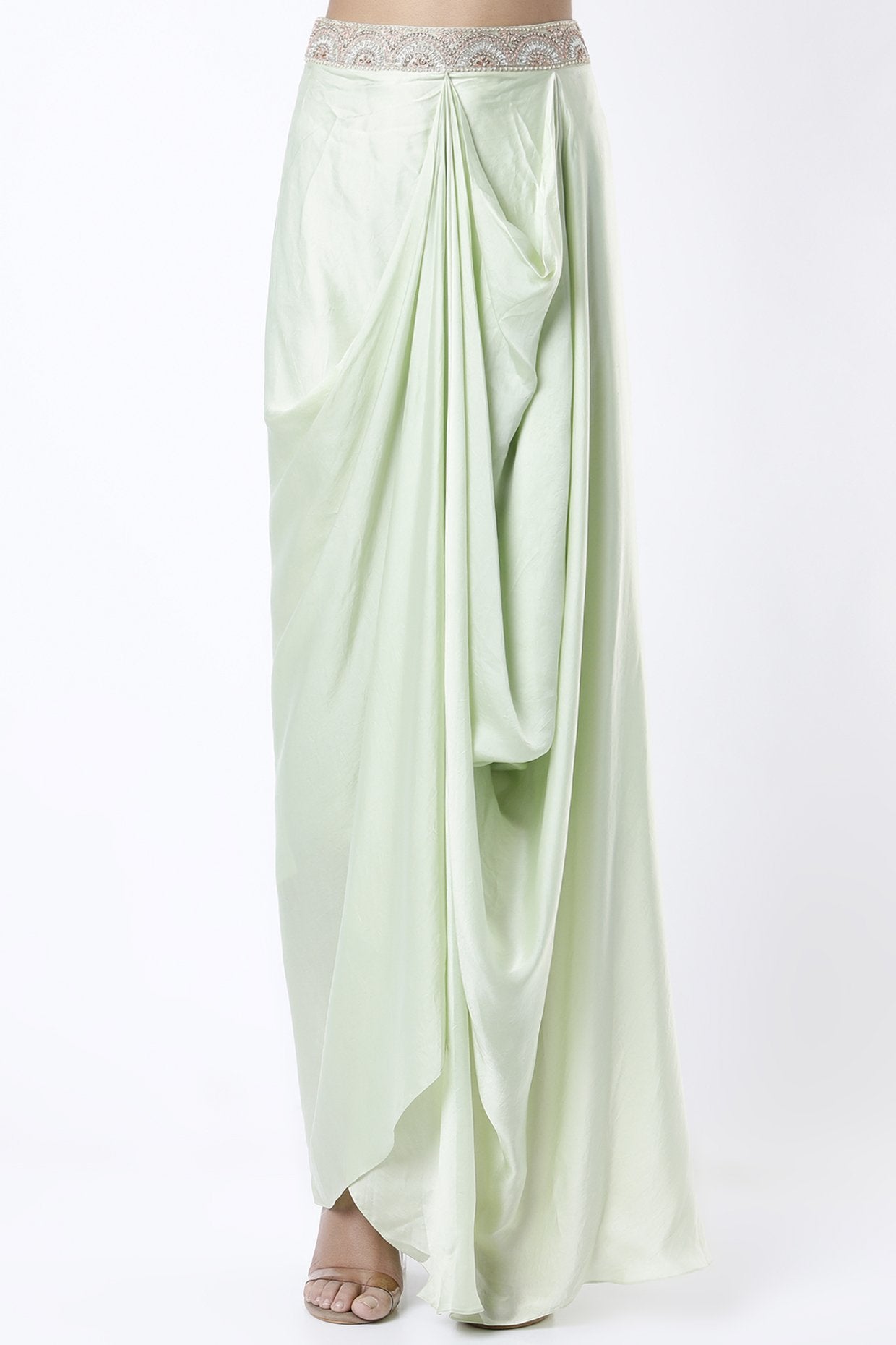 Mint Draped Skirt Set