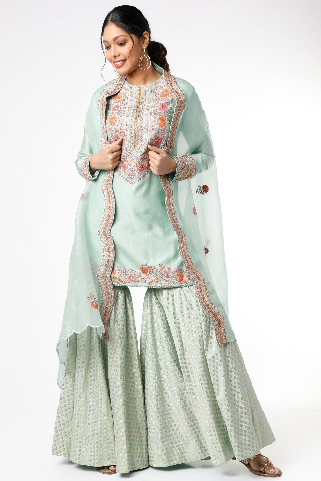 Powder Blue Embroidered Kurta Set