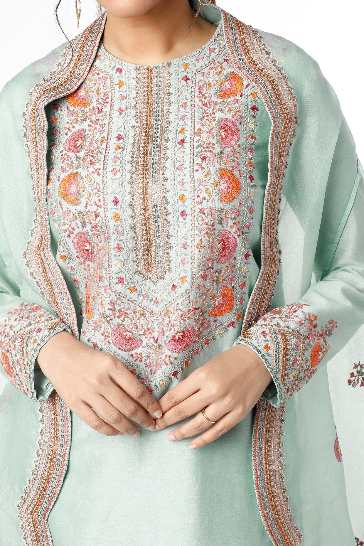 Powder Blue Embroidered Kurta Set