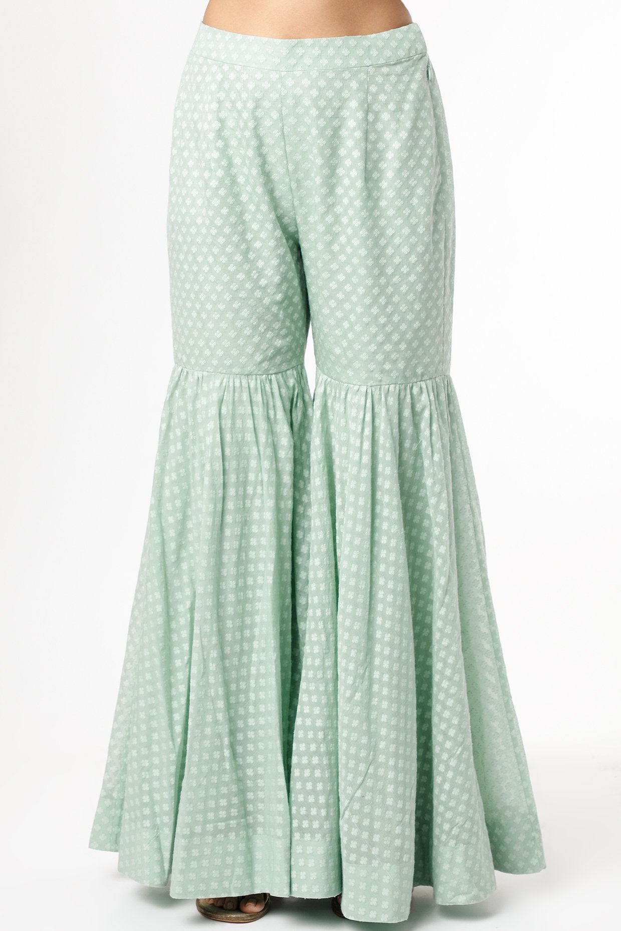 Powder Blue Embroidered Jacket Set