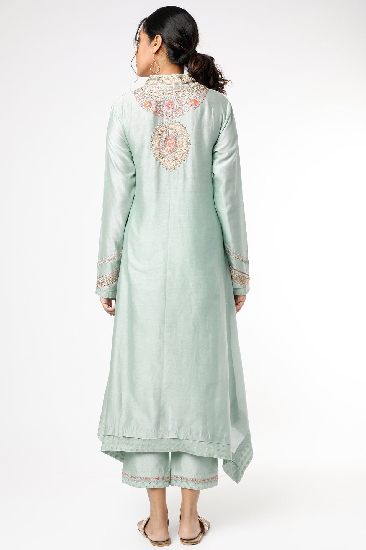Powder Blue Chanderi Kurta Set