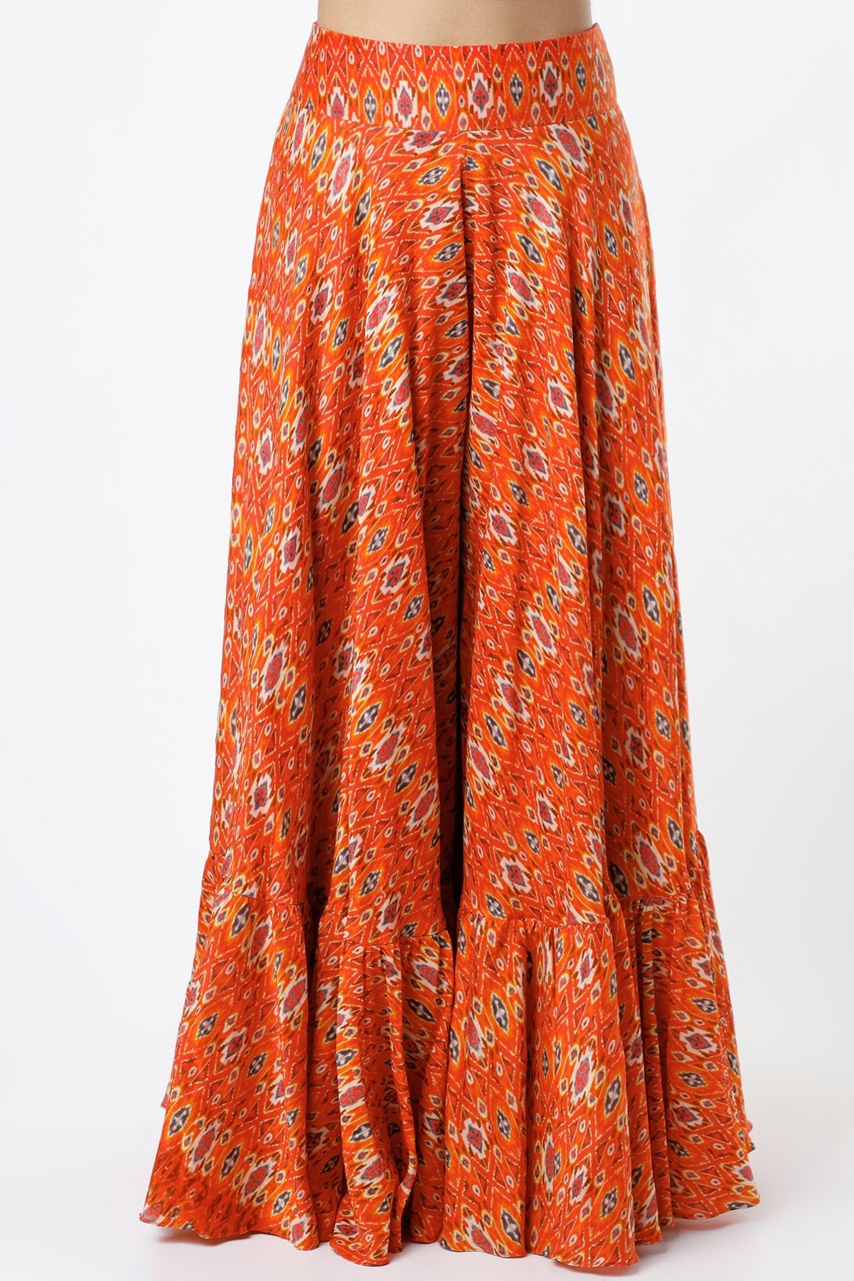 Orange & Pink Chanderi Sharara Set