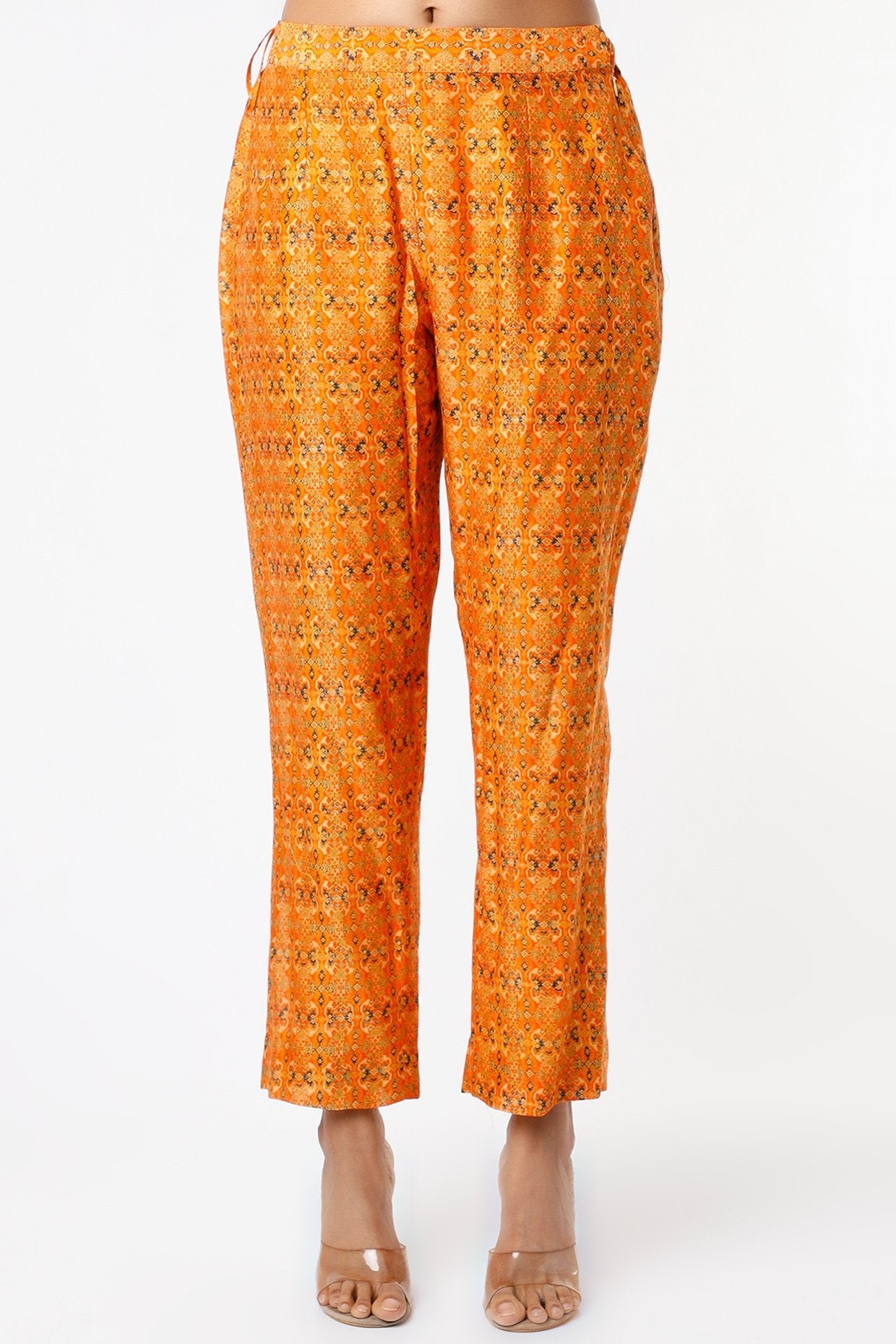 Orange Chanderi Kurta Set