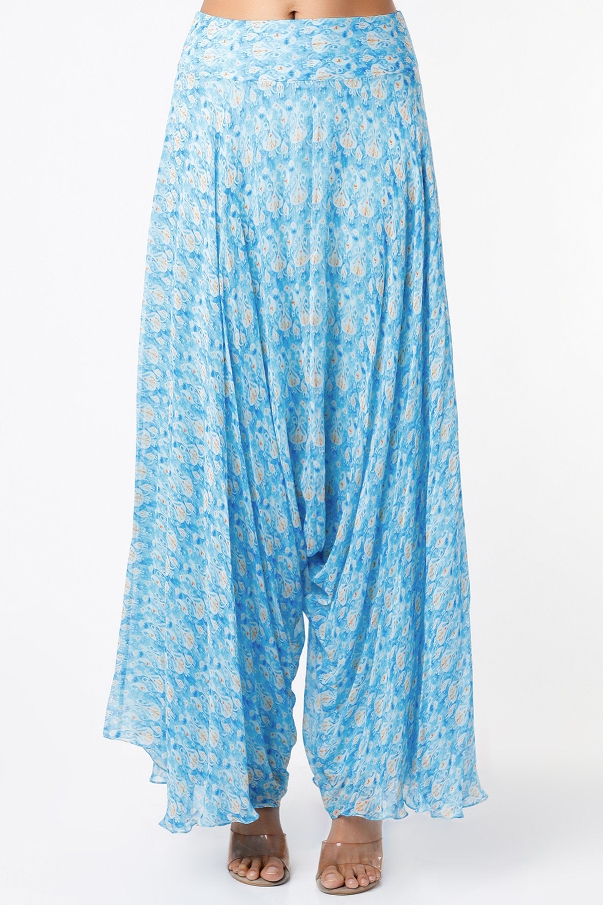 Sky Blue Georgette Cape Set