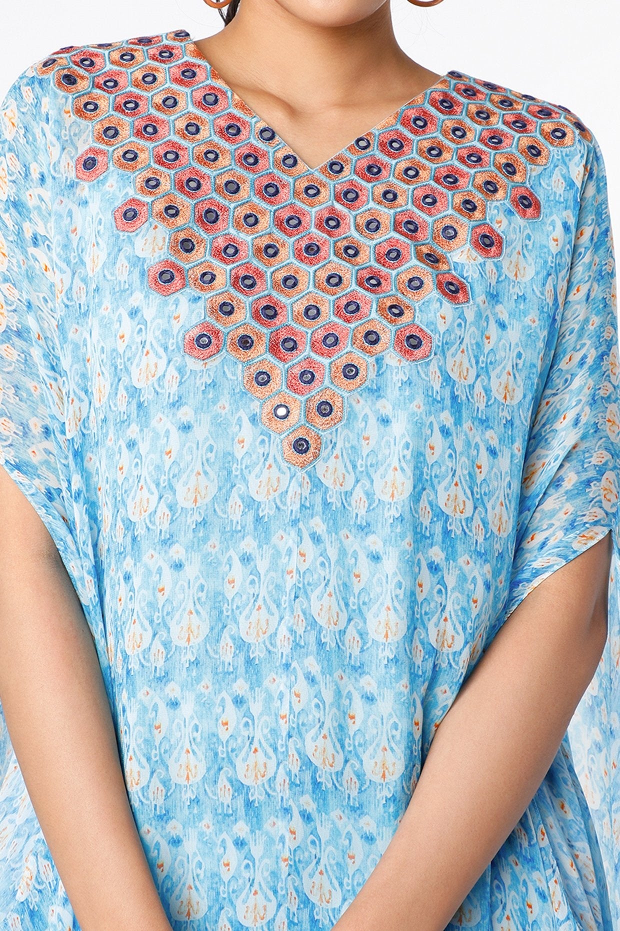 Sky Blue Georgette Cape Set