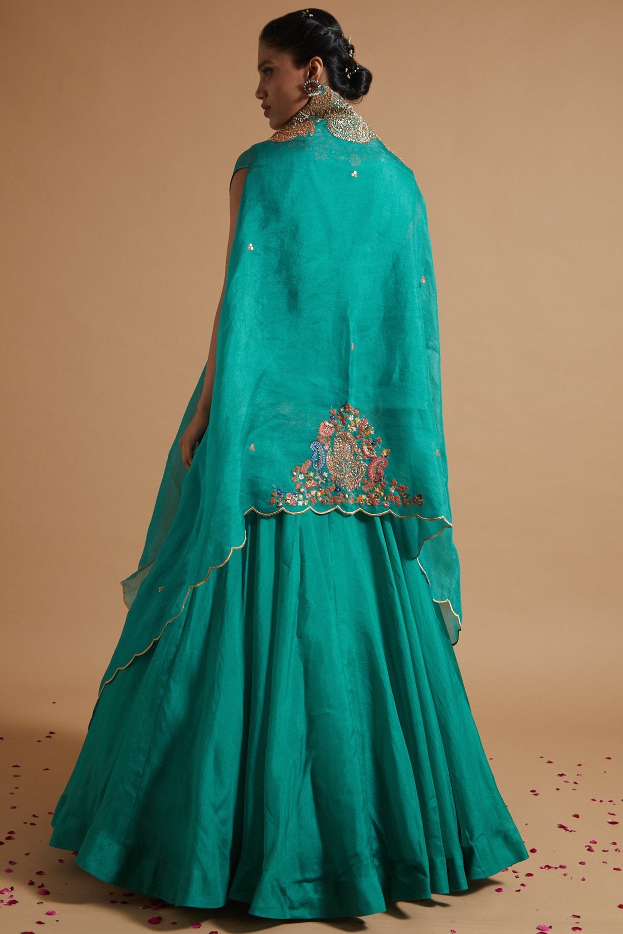 Short Jacket With Skirt And Cape