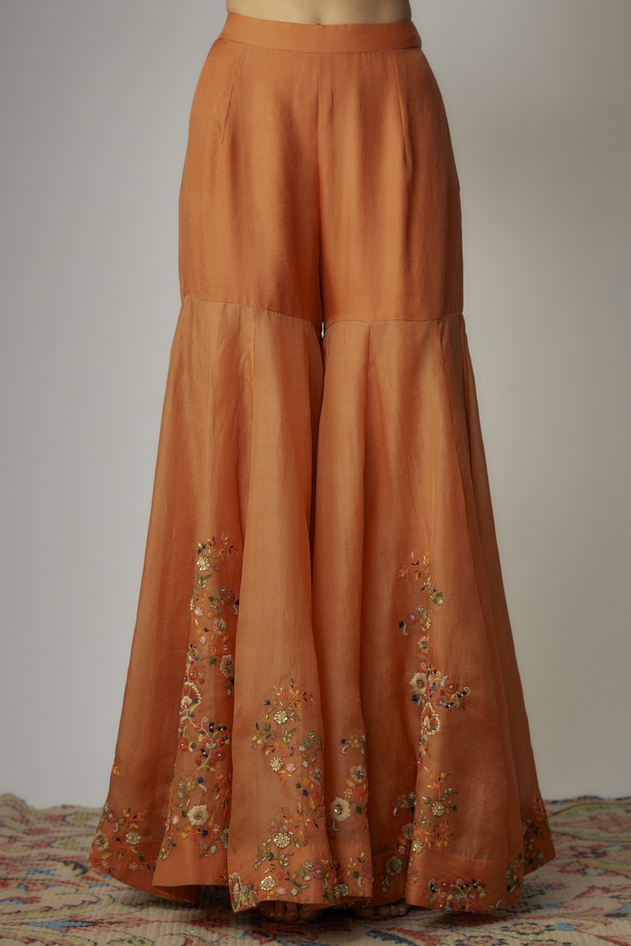 Orange Organza Sharara Set