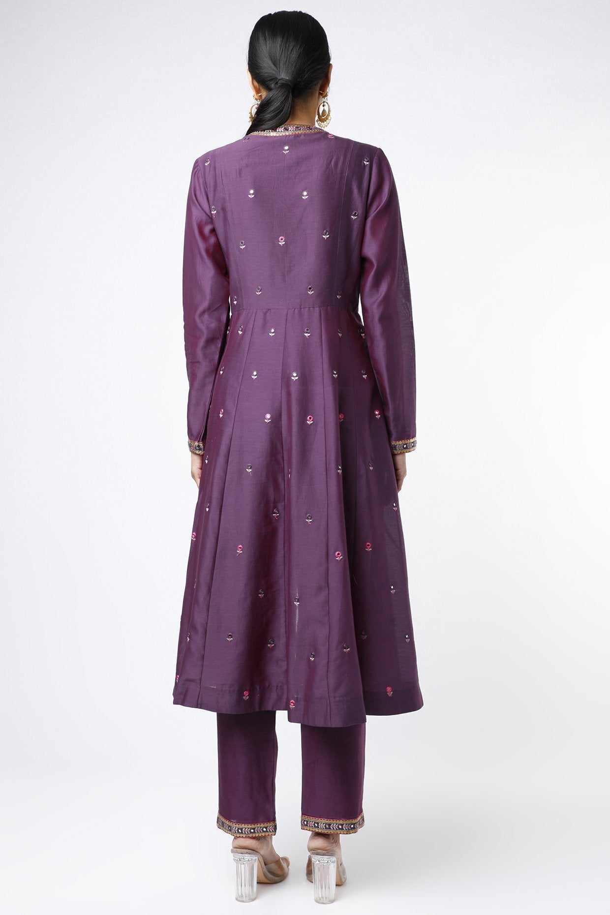 Purple Chanderi Kurta Set