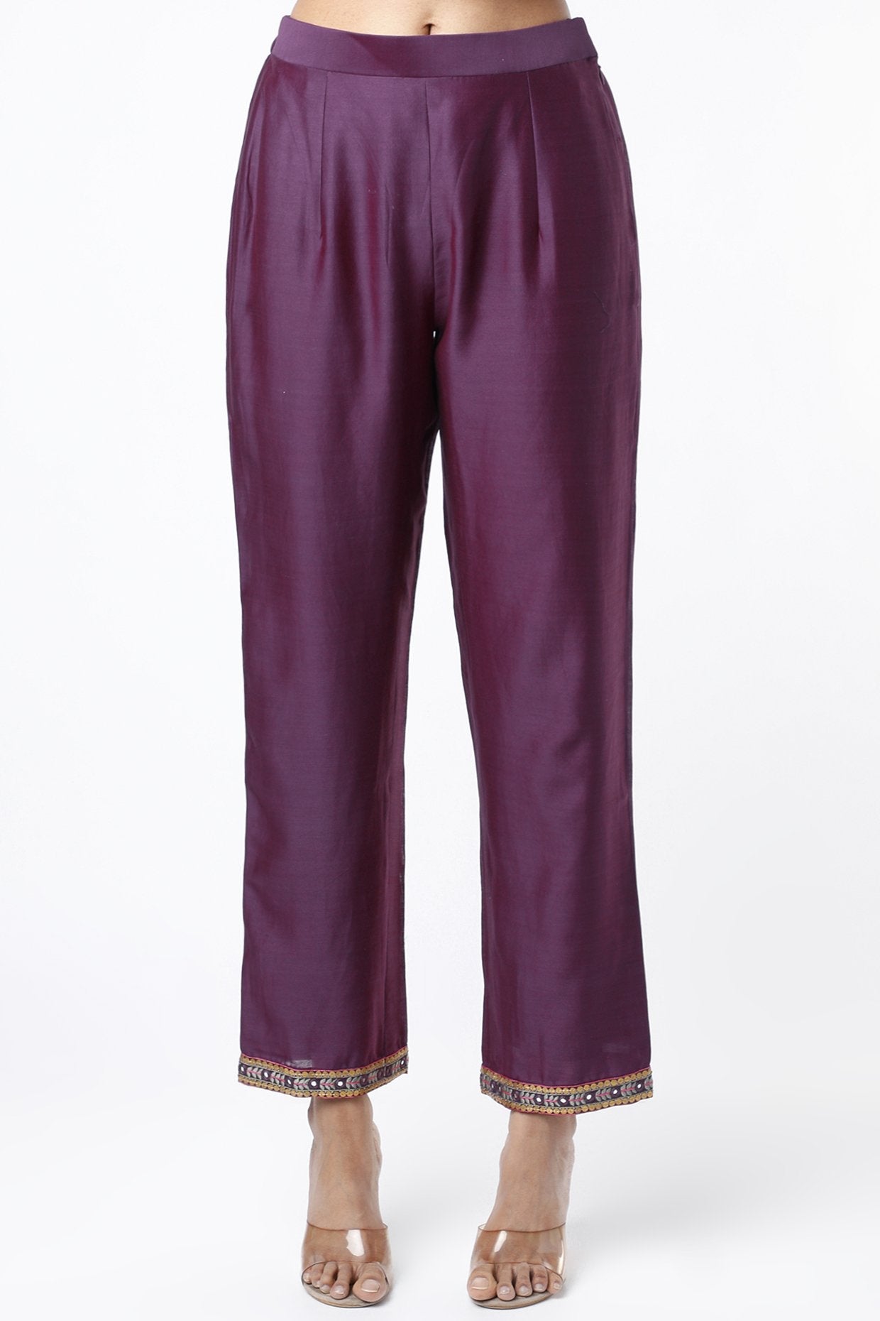Purple Chanderi Kurta Set