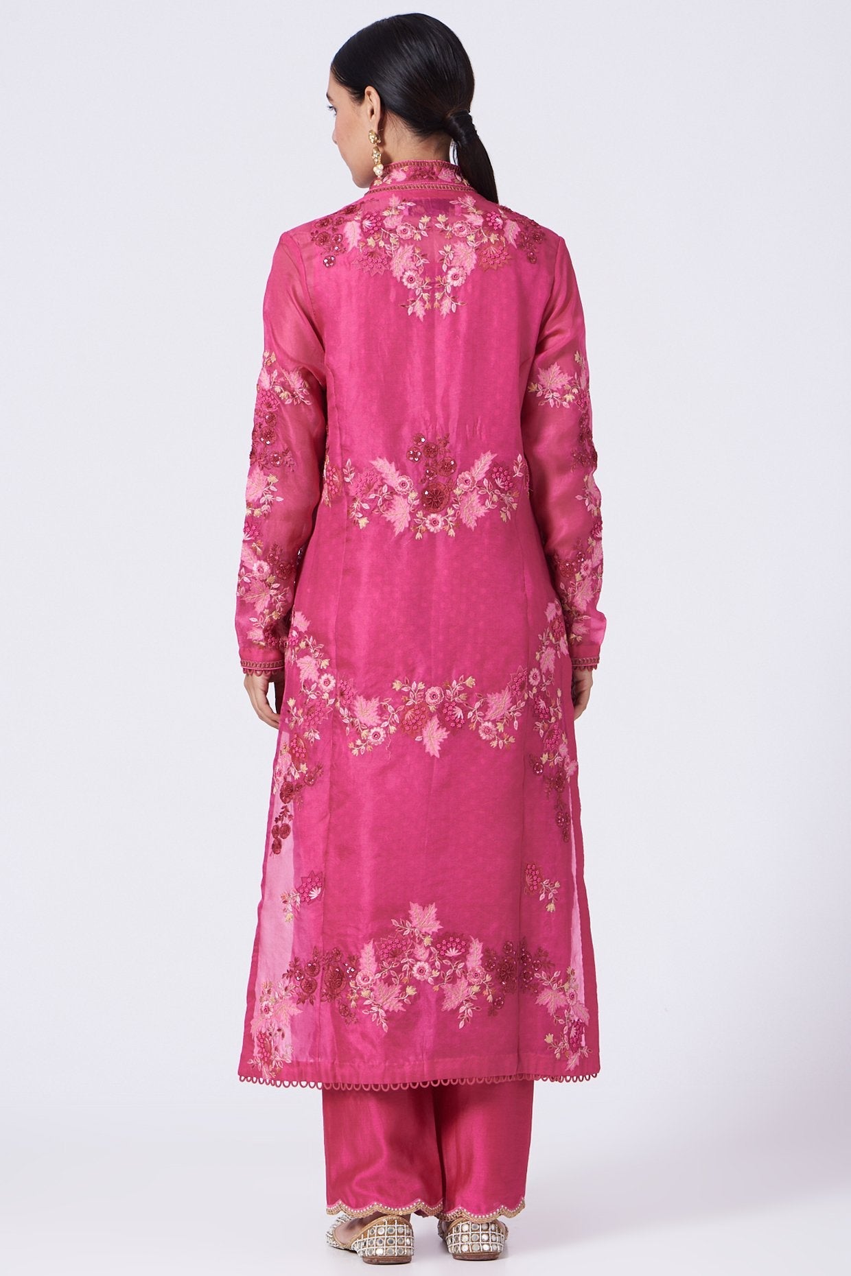 Red Embroidered Kurta Set