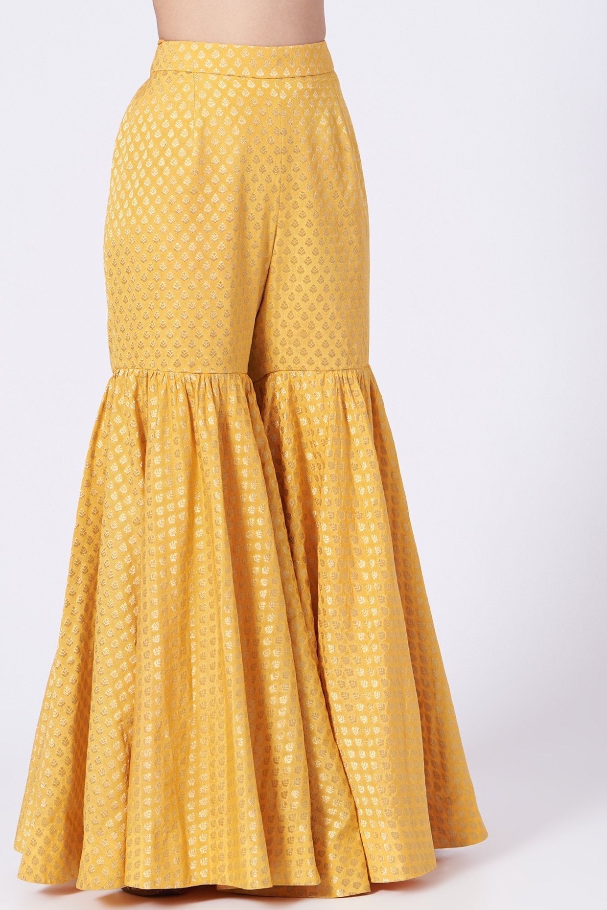 Yellow Chanderi Sharara Set