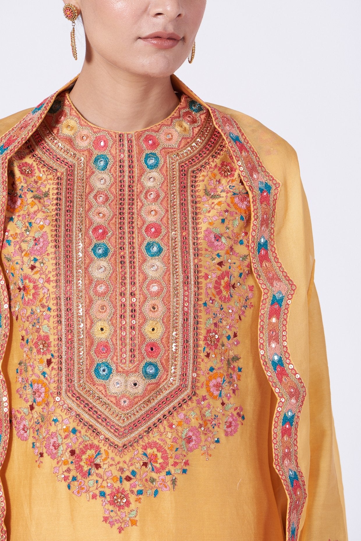 Yellow Chanderi Sharara Set