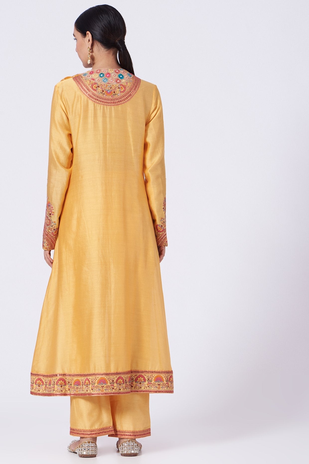 Yellow Embroidered Straight Kurta Set