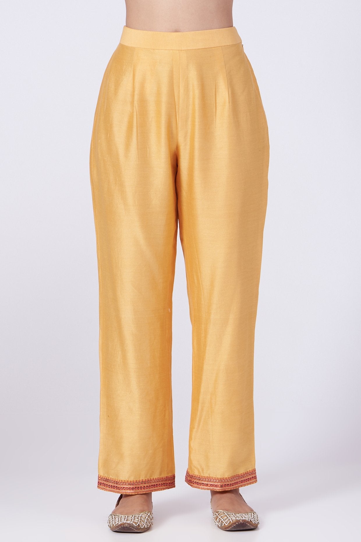 Yellow Embroidered Straight Kurta Set