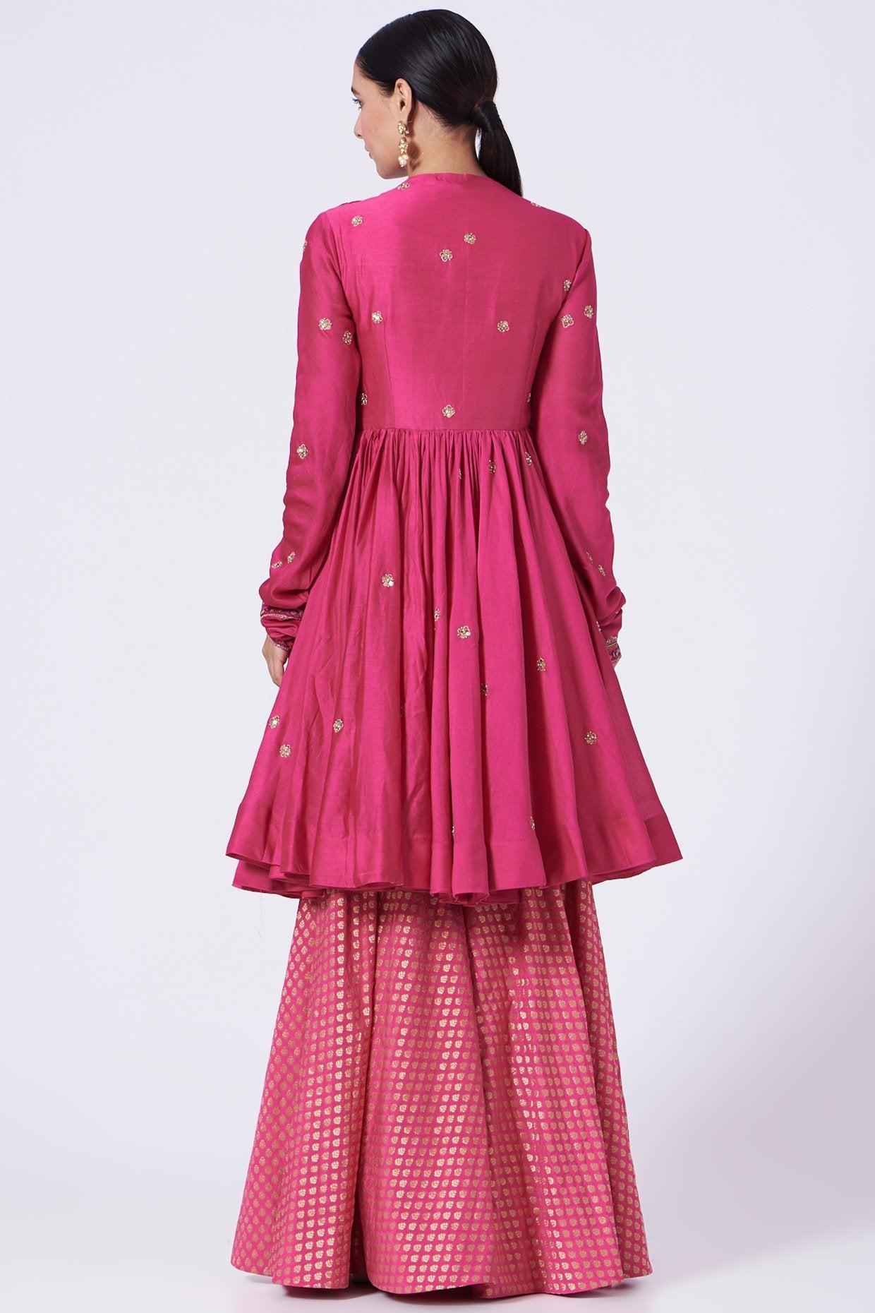 Magenta Chanderi Sharara Set