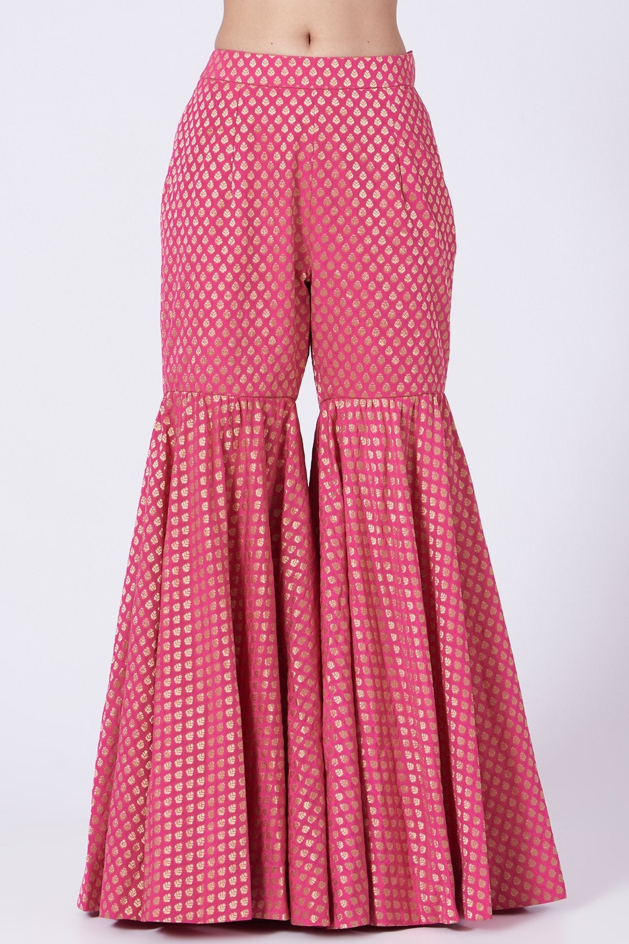 Magenta Chanderi Sharara Set