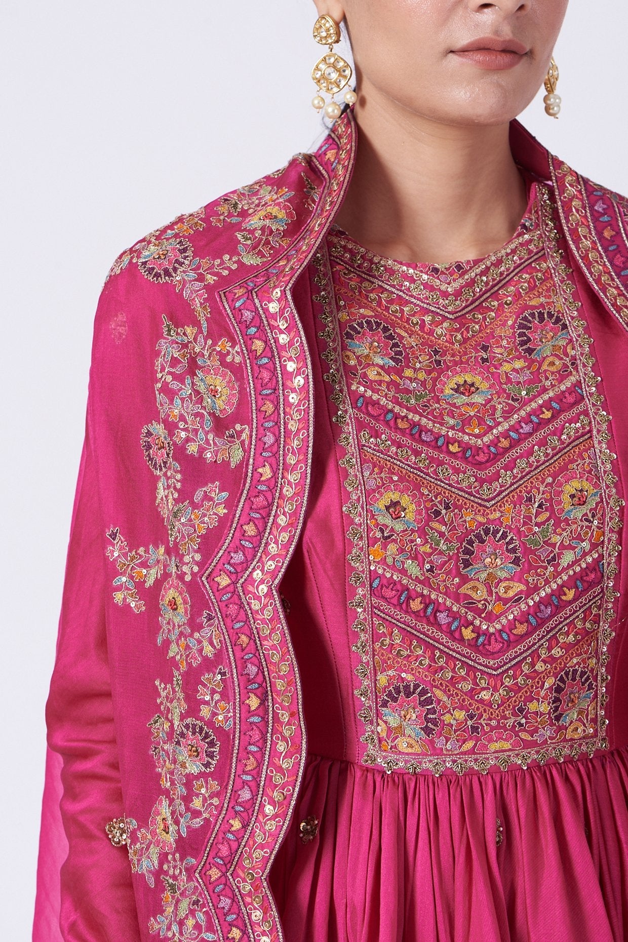 Magenta Chanderi Sharara Set