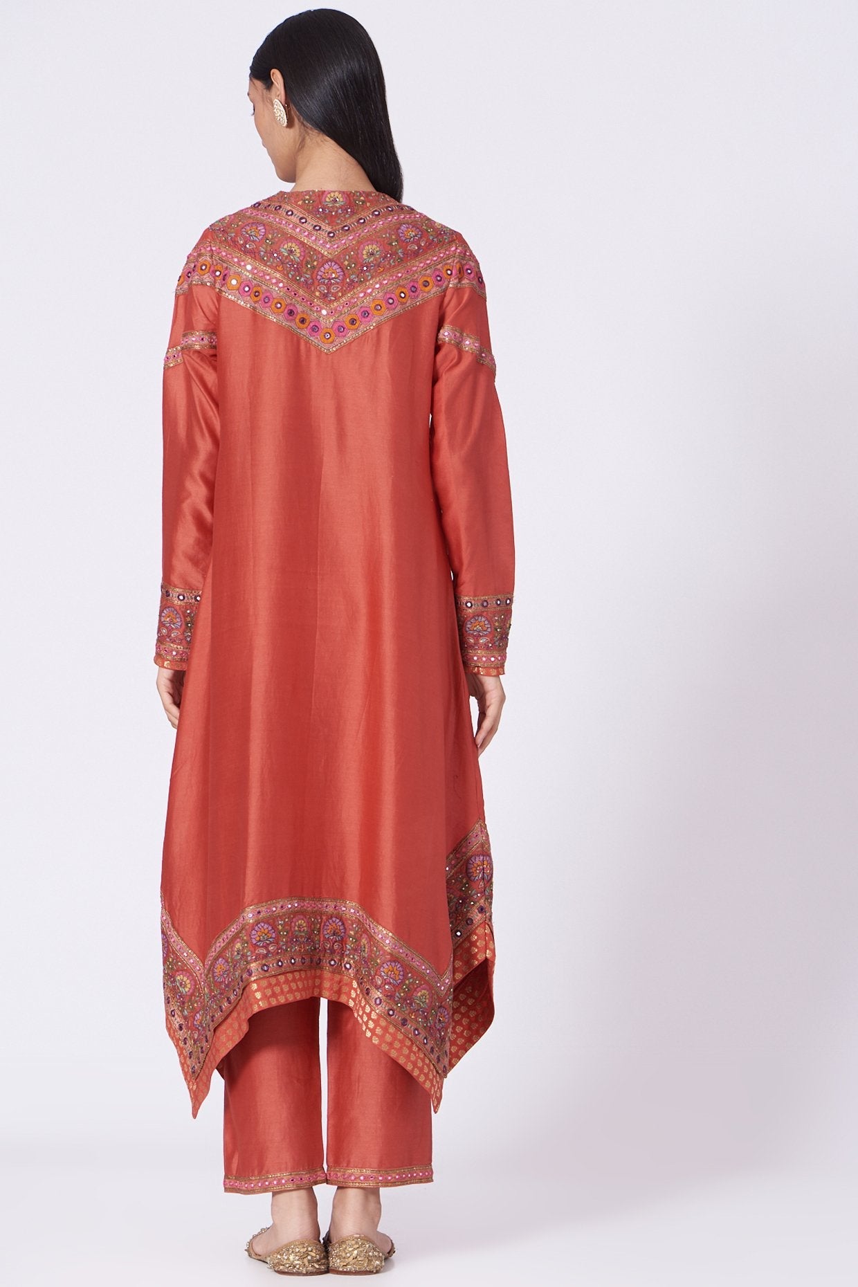 Red Zardosi Embroidered Kurta Set