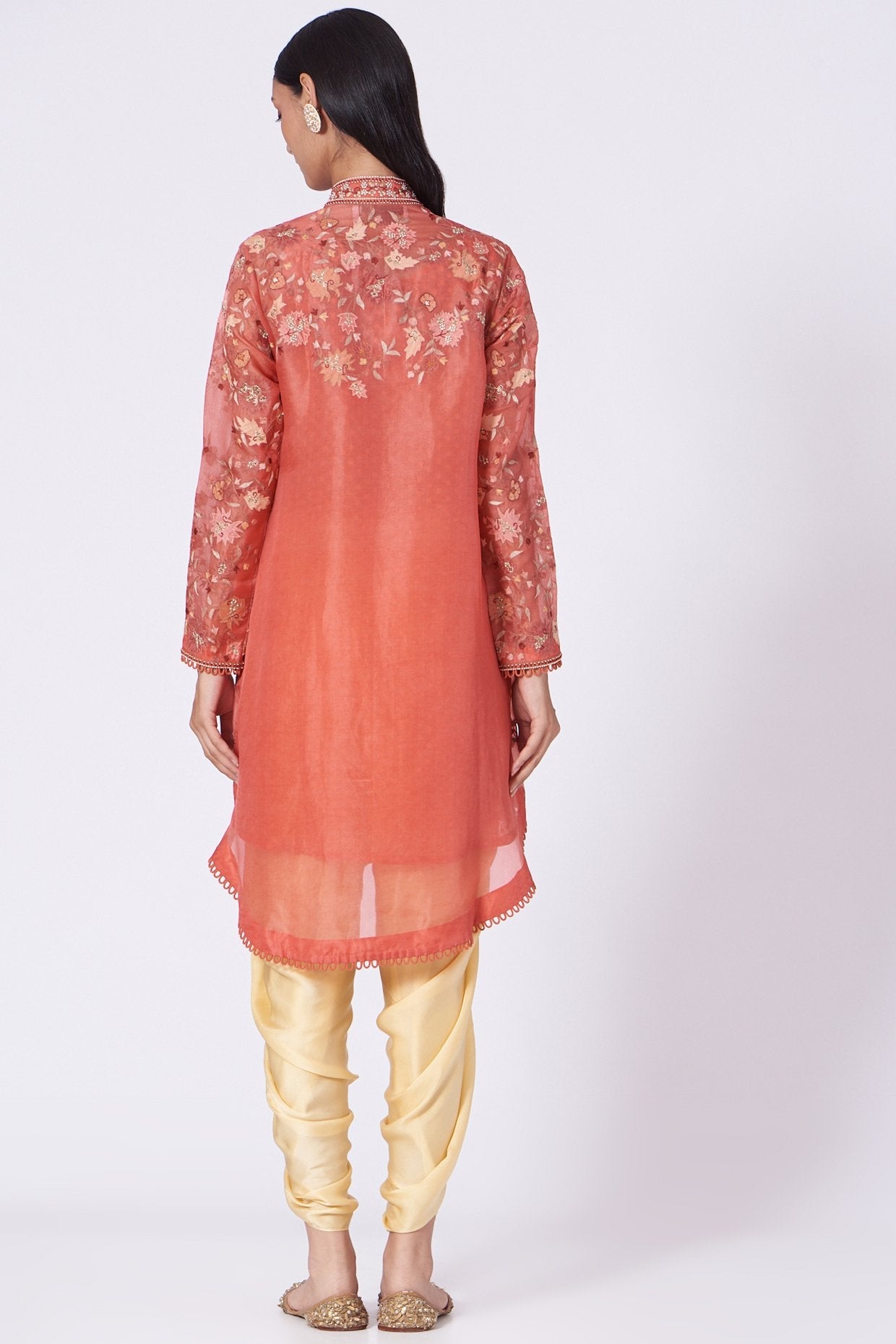 Red Zardosi Embroidered Jacket Set