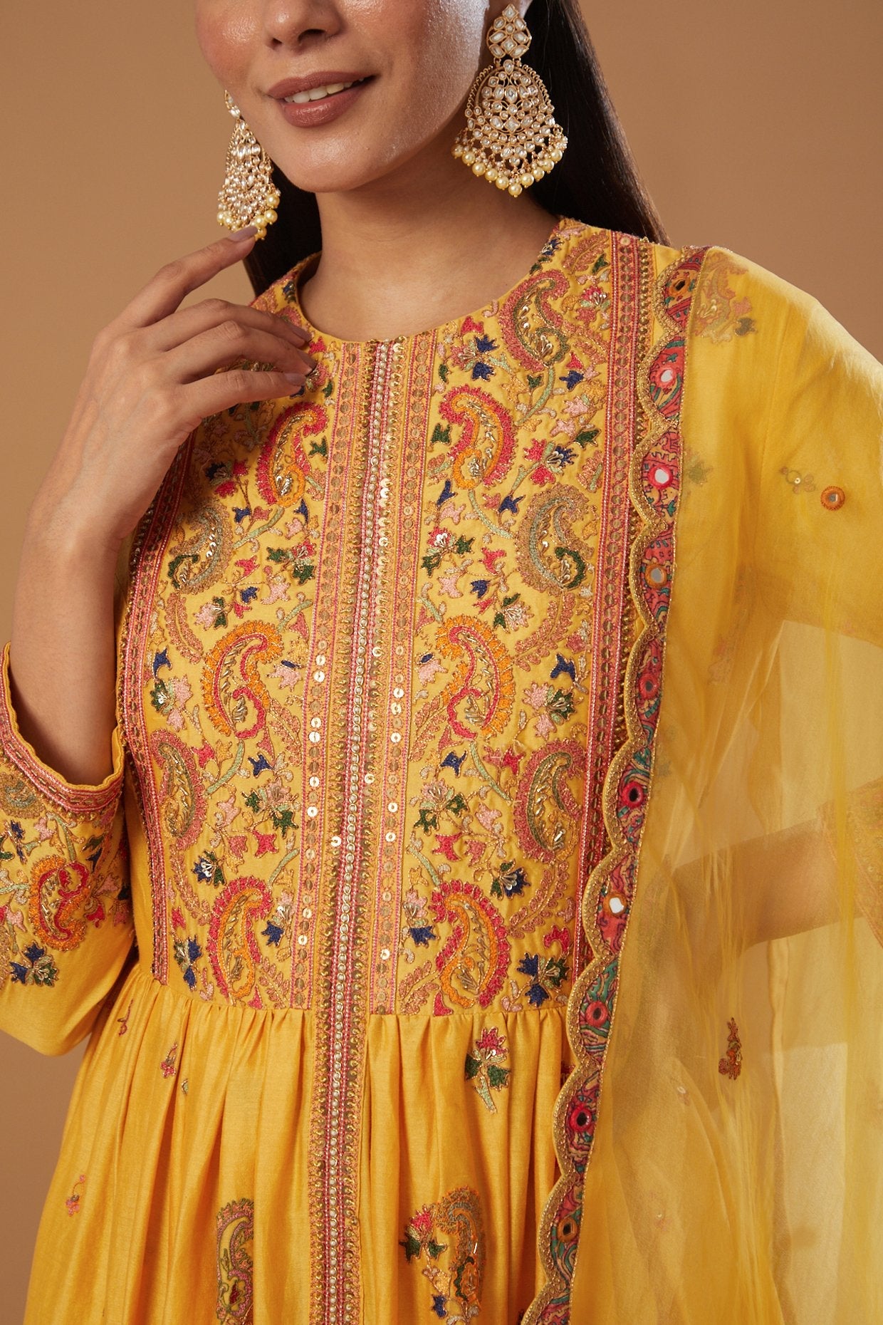 Kalidar With Churidar And Dupatta