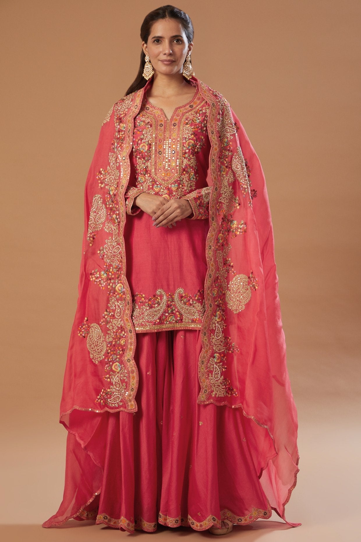 Kurti With Sharara And Dupatta